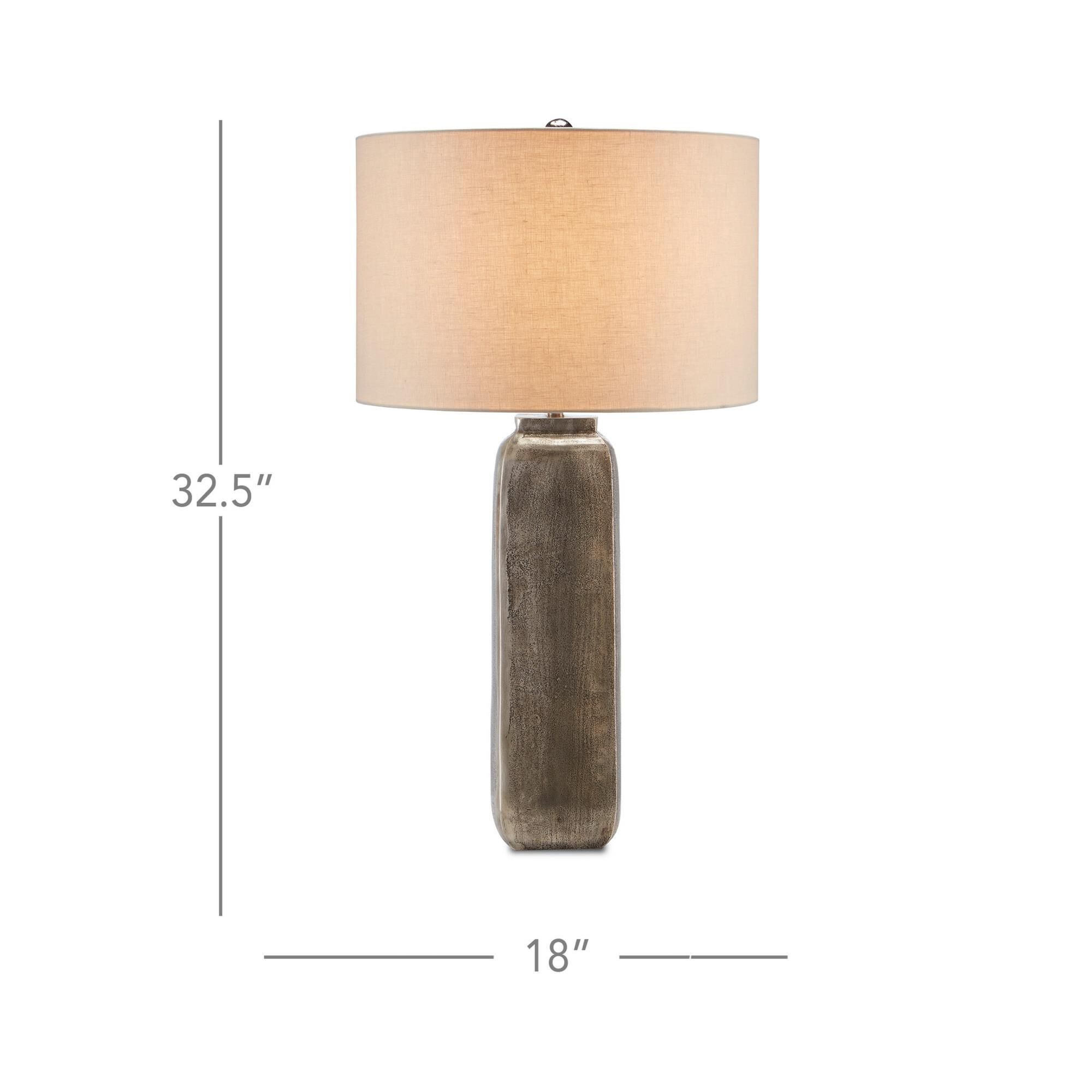 Shown in Oxidized Nickel finish and Off White Linen shade