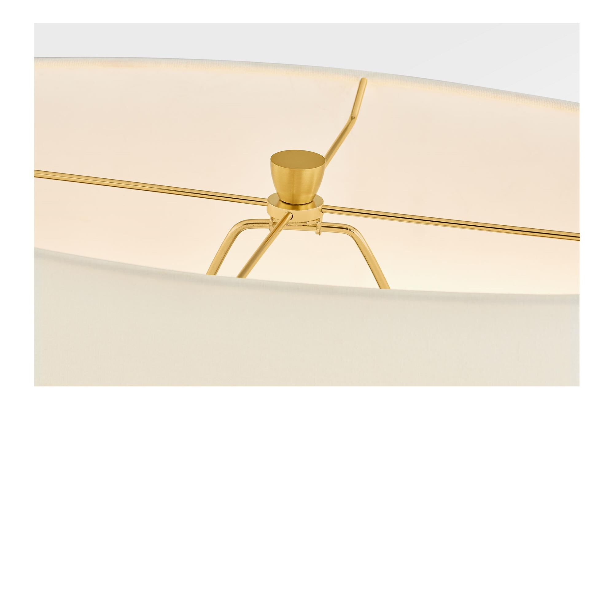 Shown in Green finish and White Linen Fabric shade