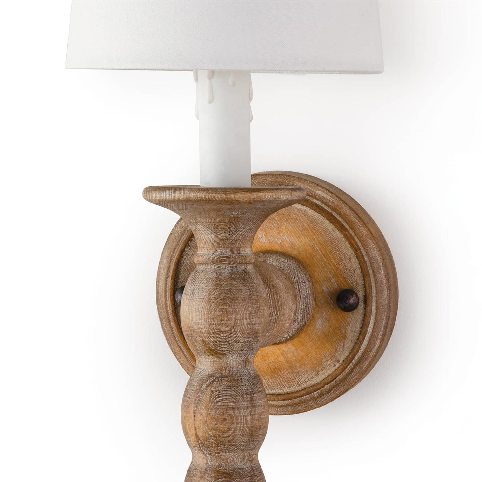 Shown in Natural finish and Linen shade