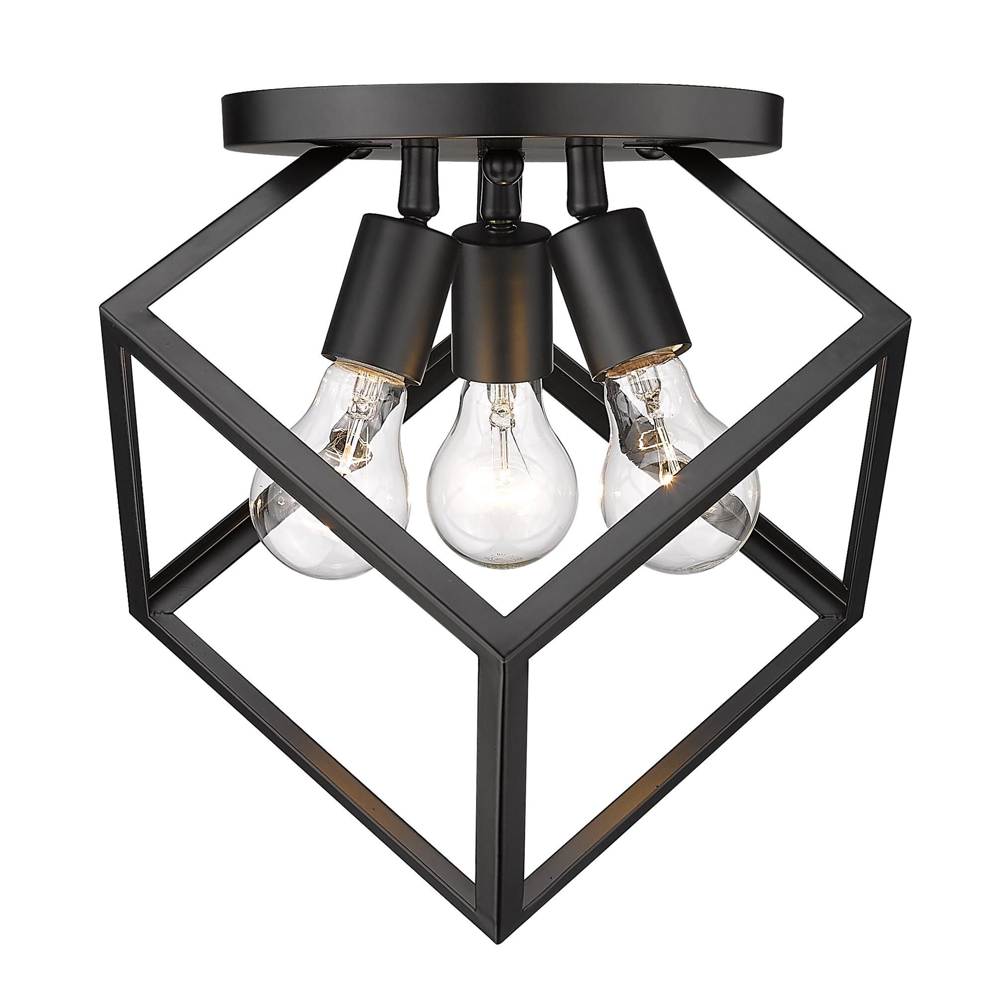 Cassio 13 Inch 3 Light Semi Flush Mount by Golden Lighting
