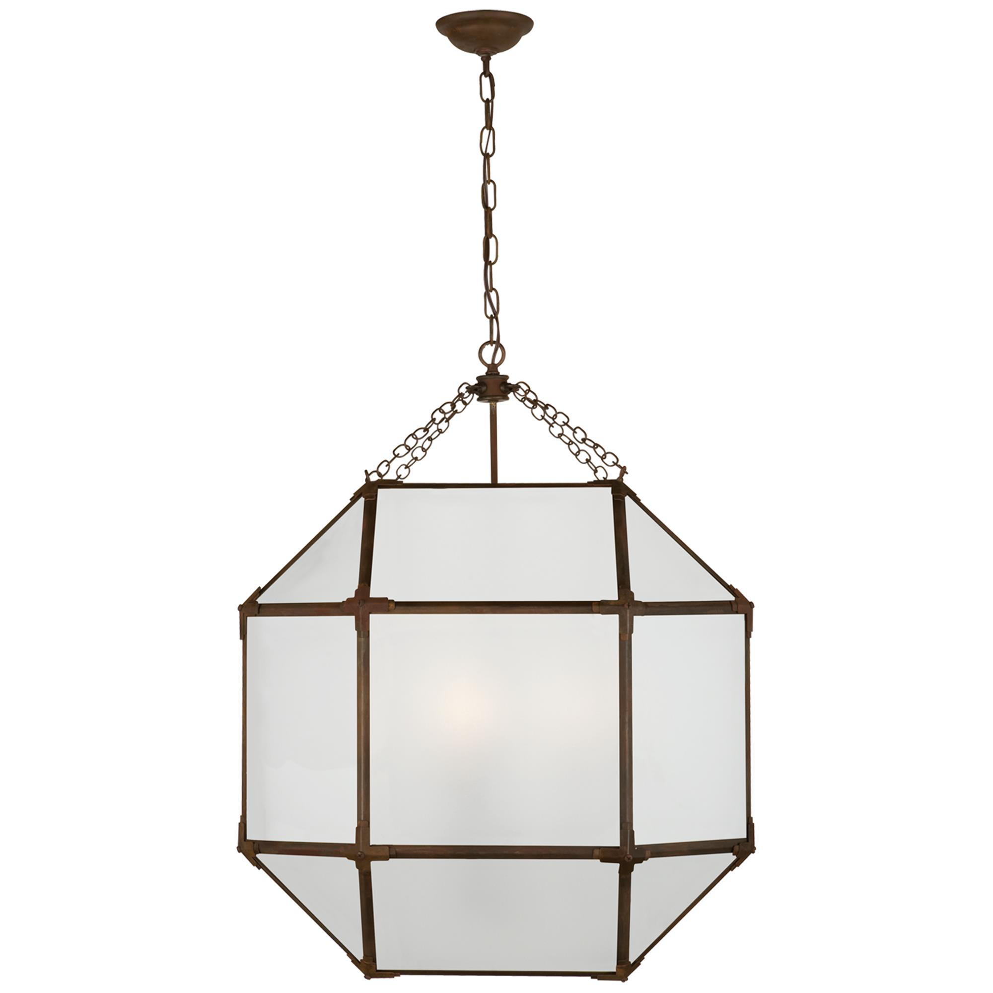 Shown in Antique Zinc finish and Frosted glass
