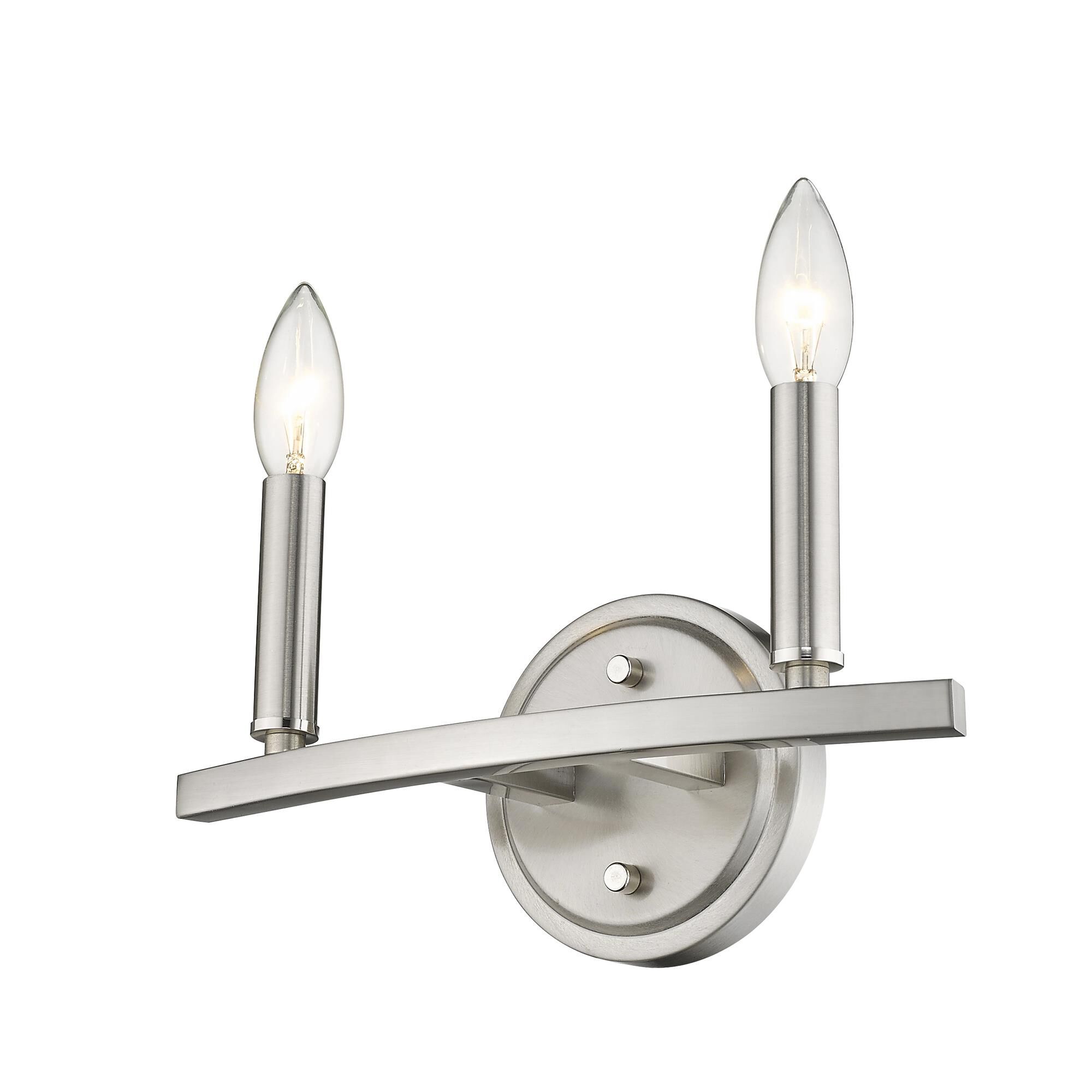 Shown in Satin Nickel finish and -- glass and -- shade