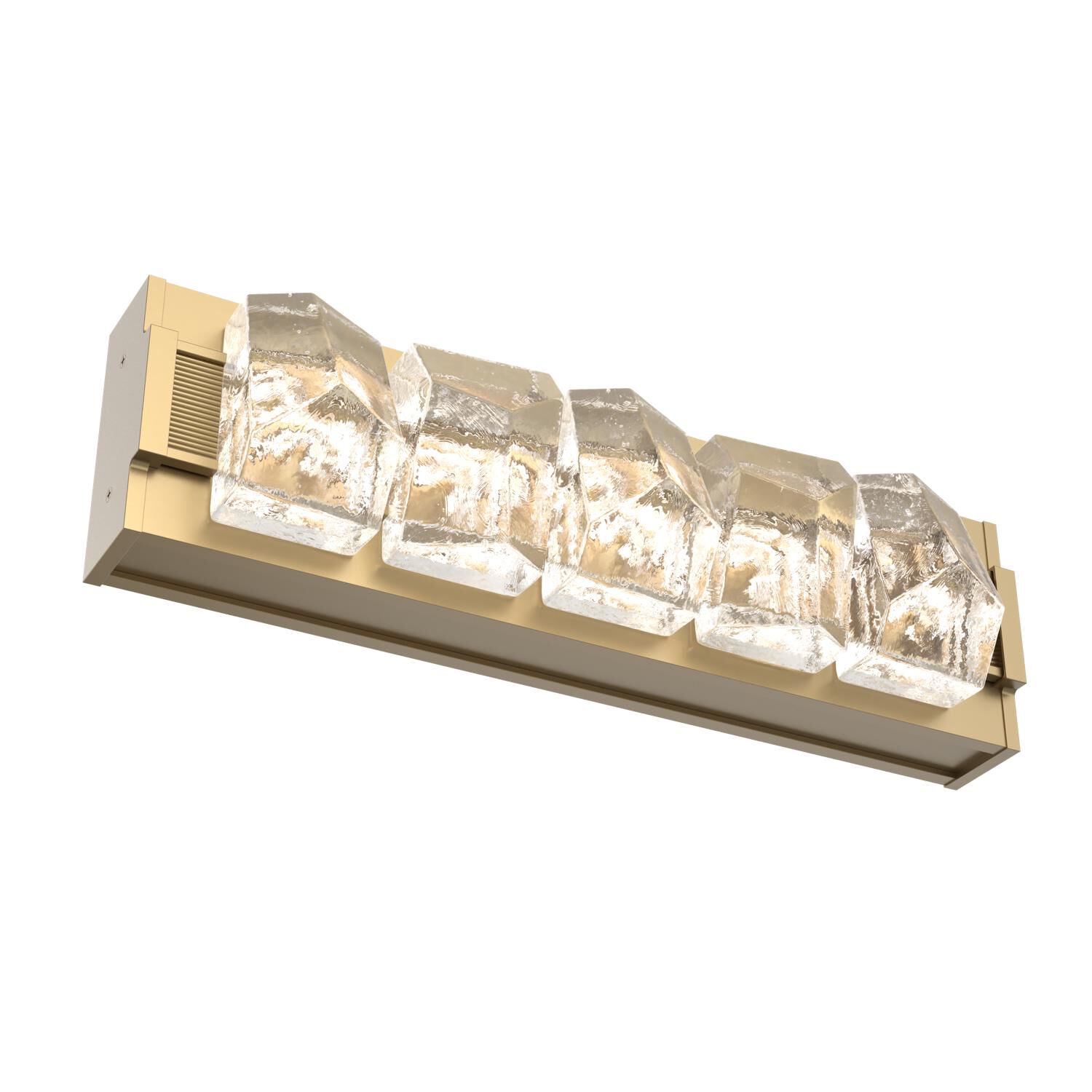 Shown in Gilded Brass finish and Clear Stone glass and None accent