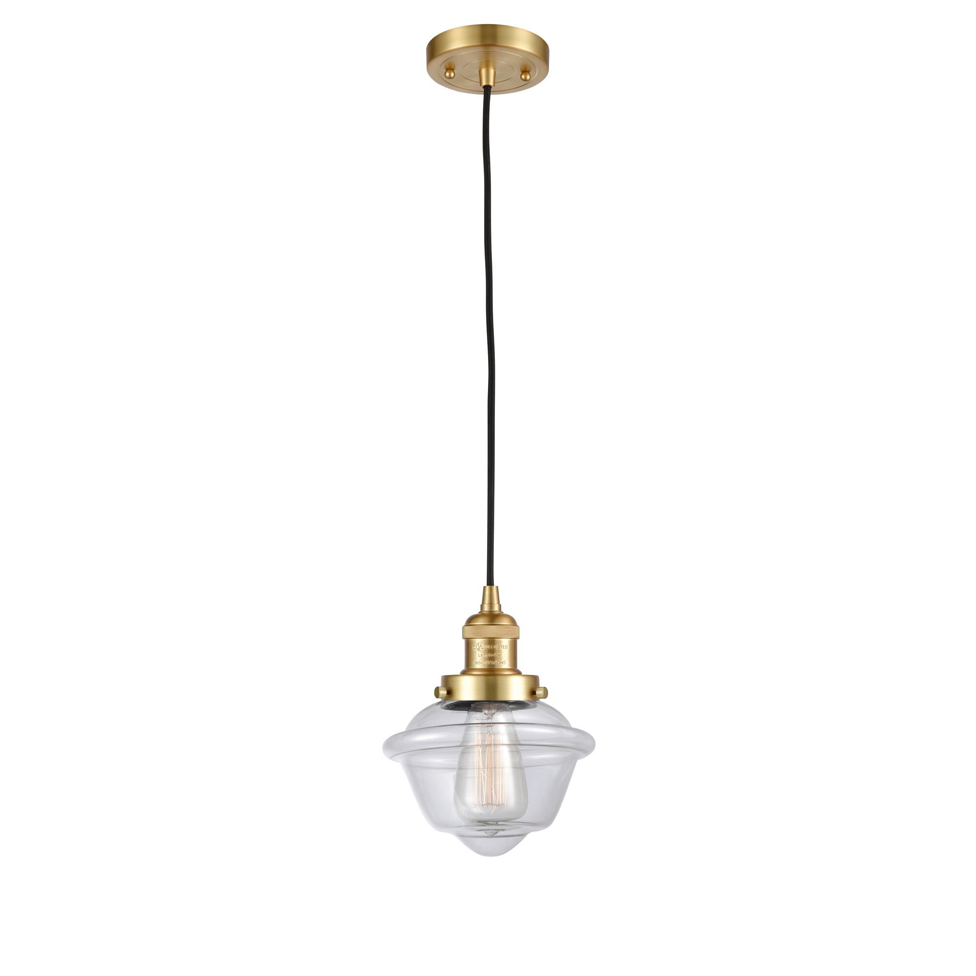 Shown in Satin Gold finish and Clear glass