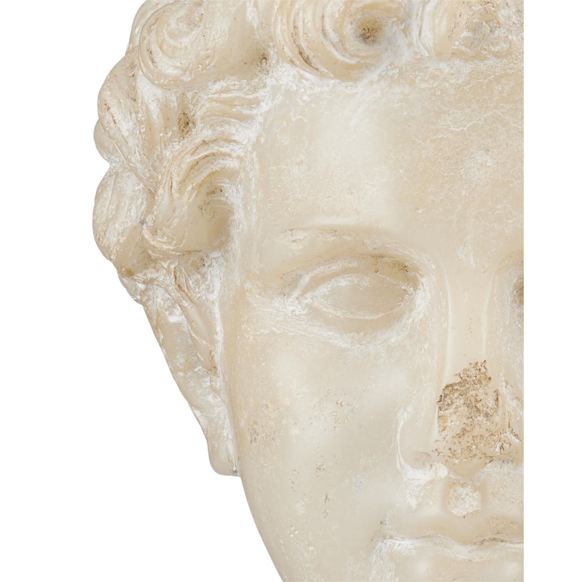 Greek Princess Head Fragment Sculpture,