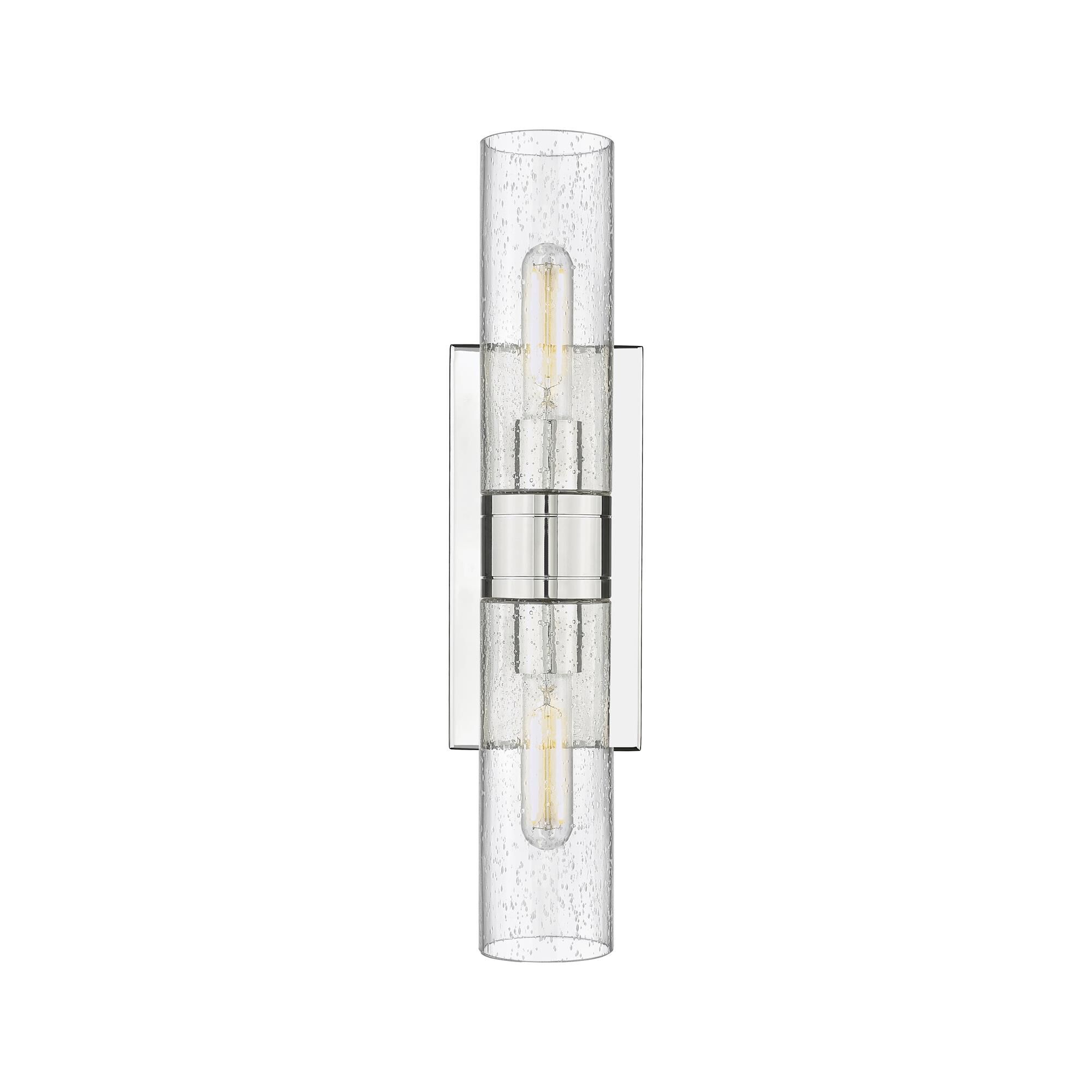 Shown in Polished Nickel finish and Seedy glass