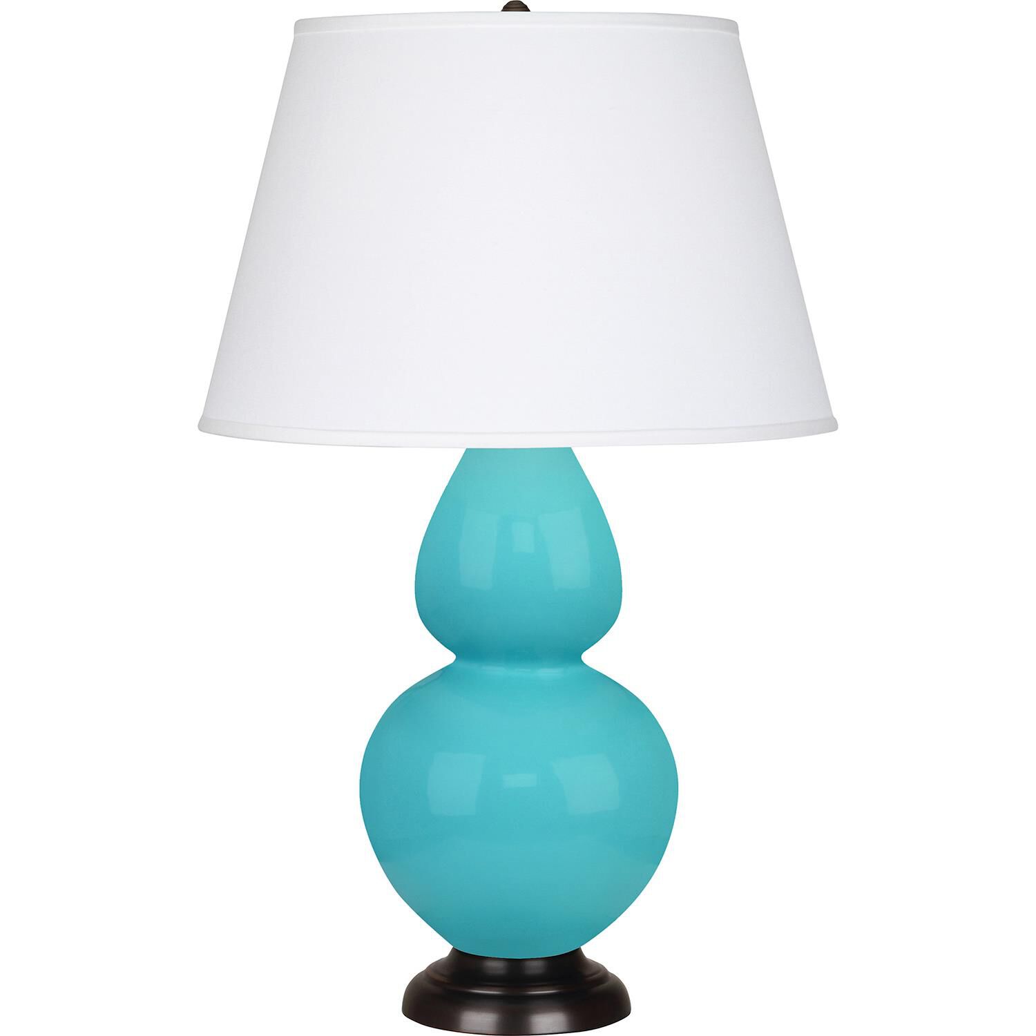 Shown in Egg Blue finish and Pearl shade and Deep Patina Bronze accent