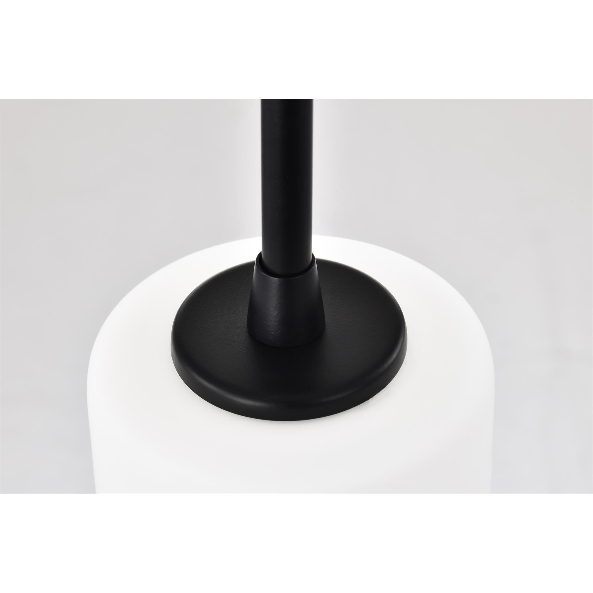 Shown in Matte Black finish and White Opal glass
