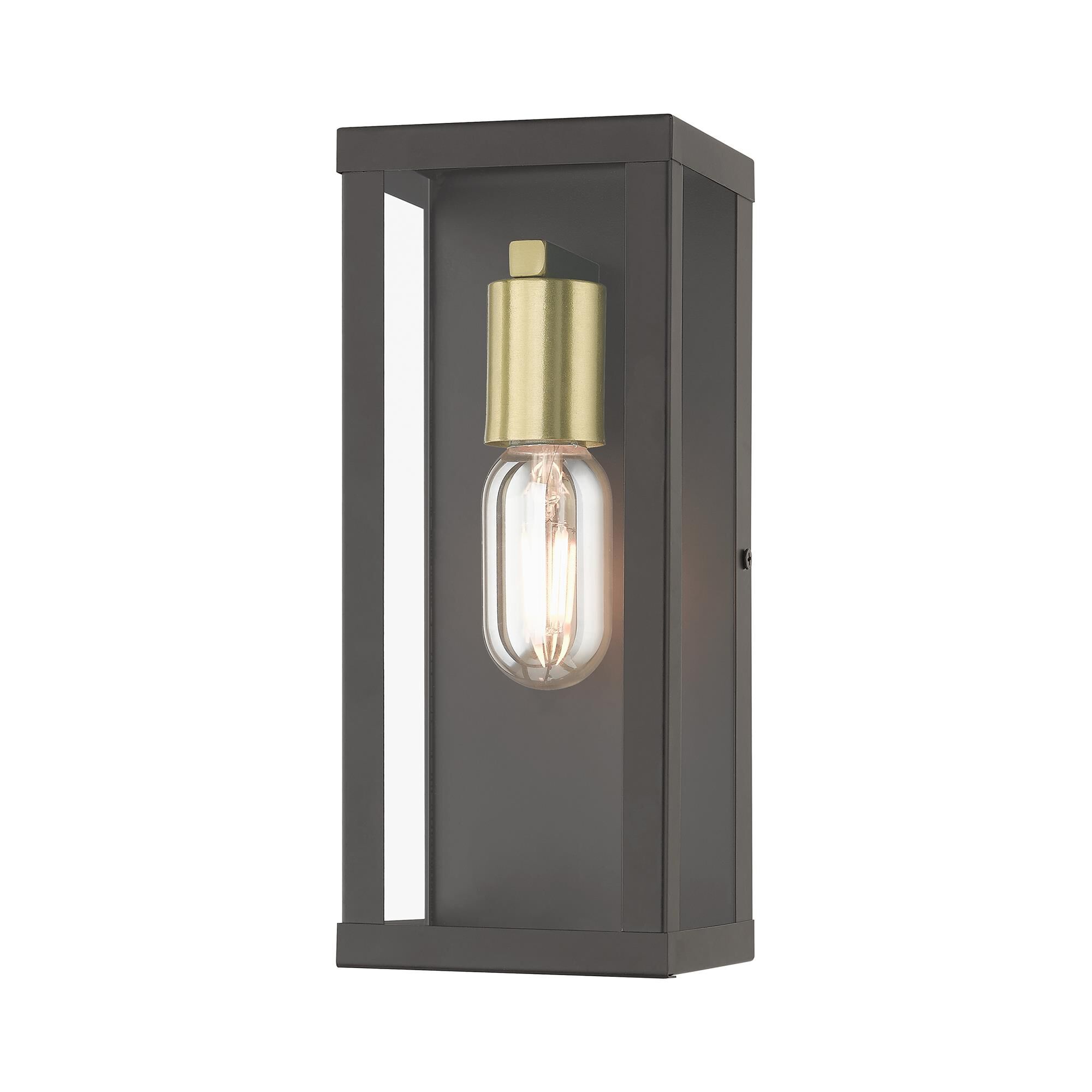 Shown in Bronze with Antique Gold Accents finish and Clear  glass