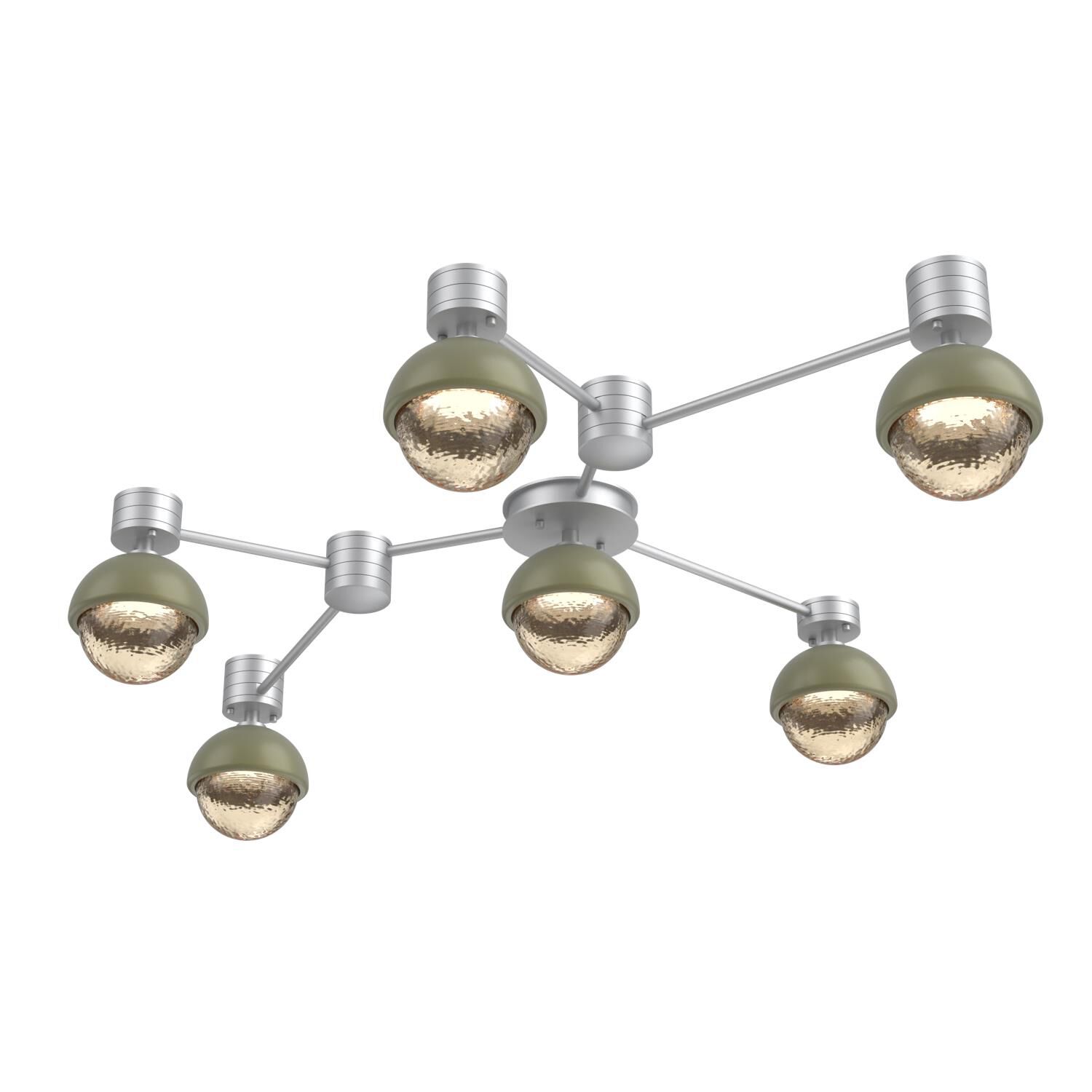 Shown in Classic Silver finish and Amber glass and Sage Green accent