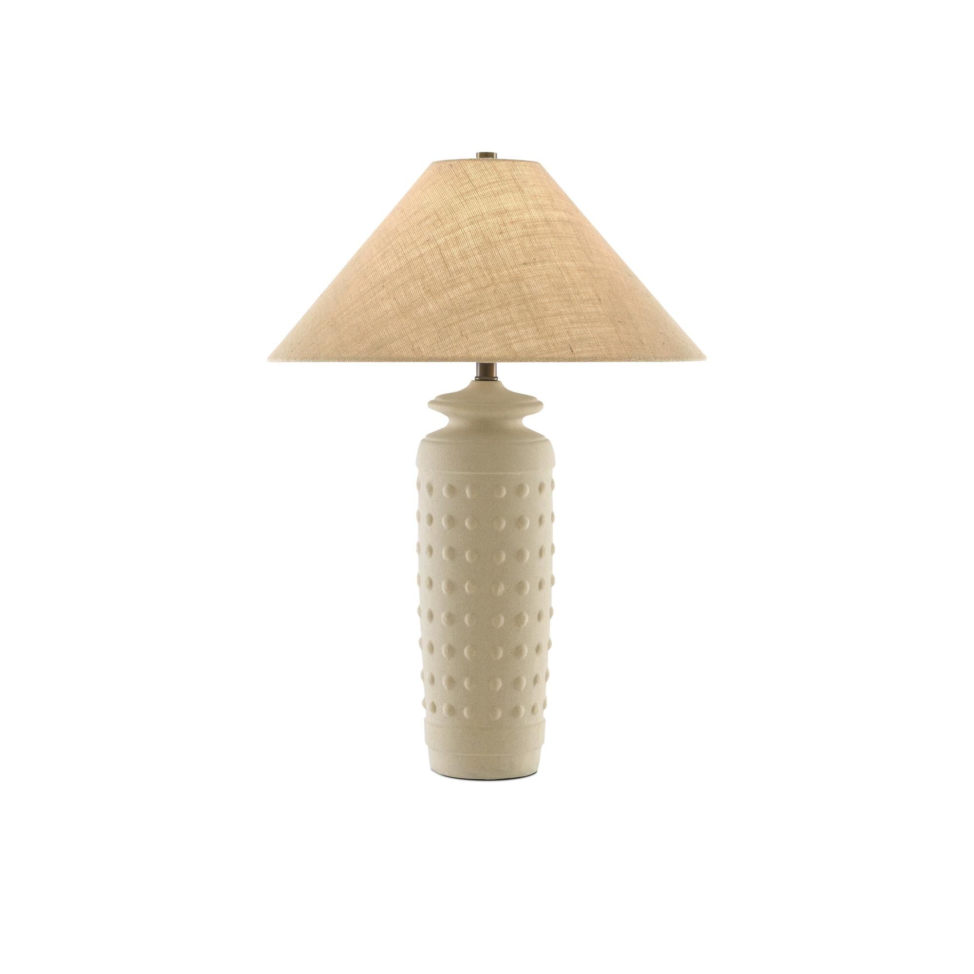 Shown in Sand - Brass finish and Natural Burlap shade