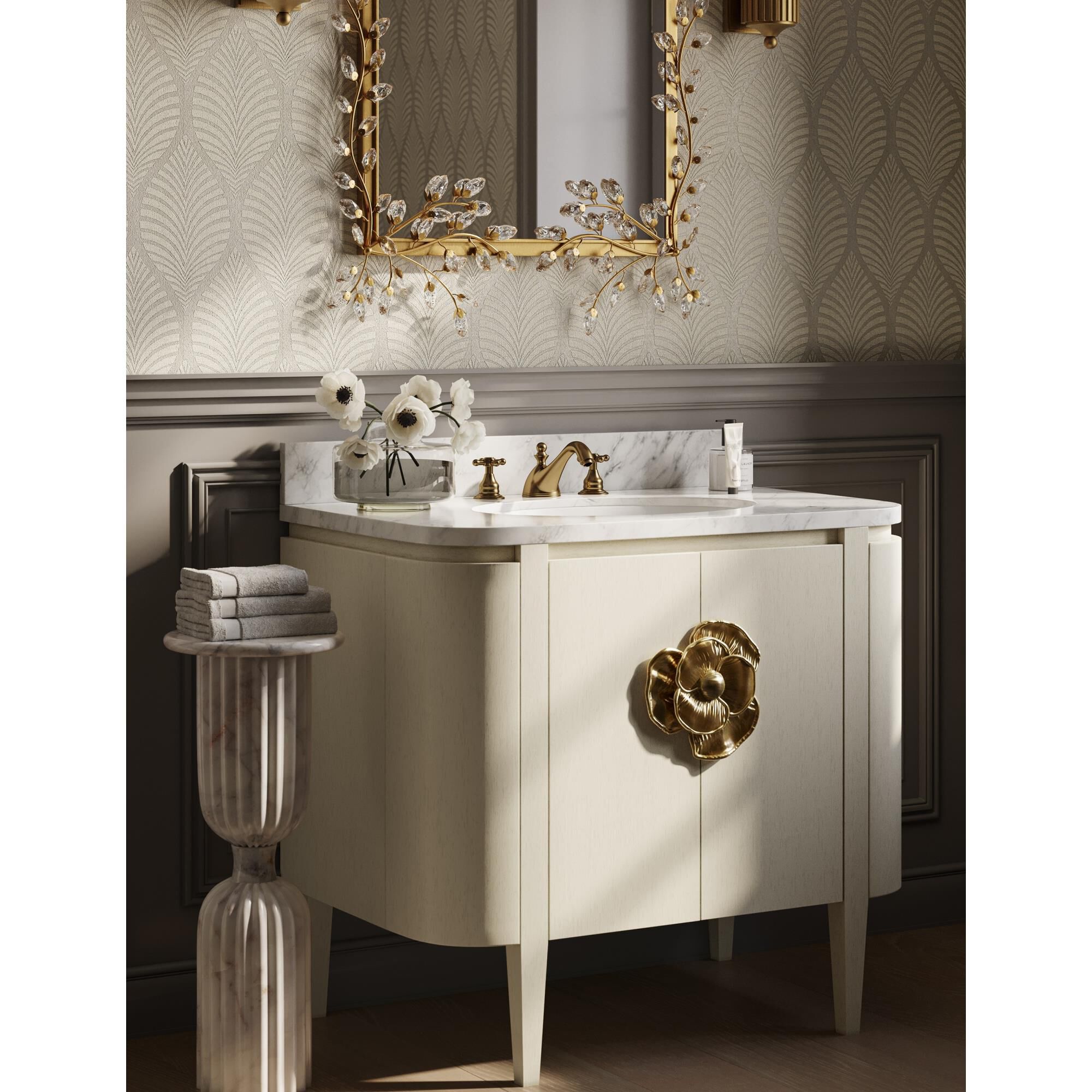 Forget-Me-Not 51 Inch Decorative Mirror by Currey and Company