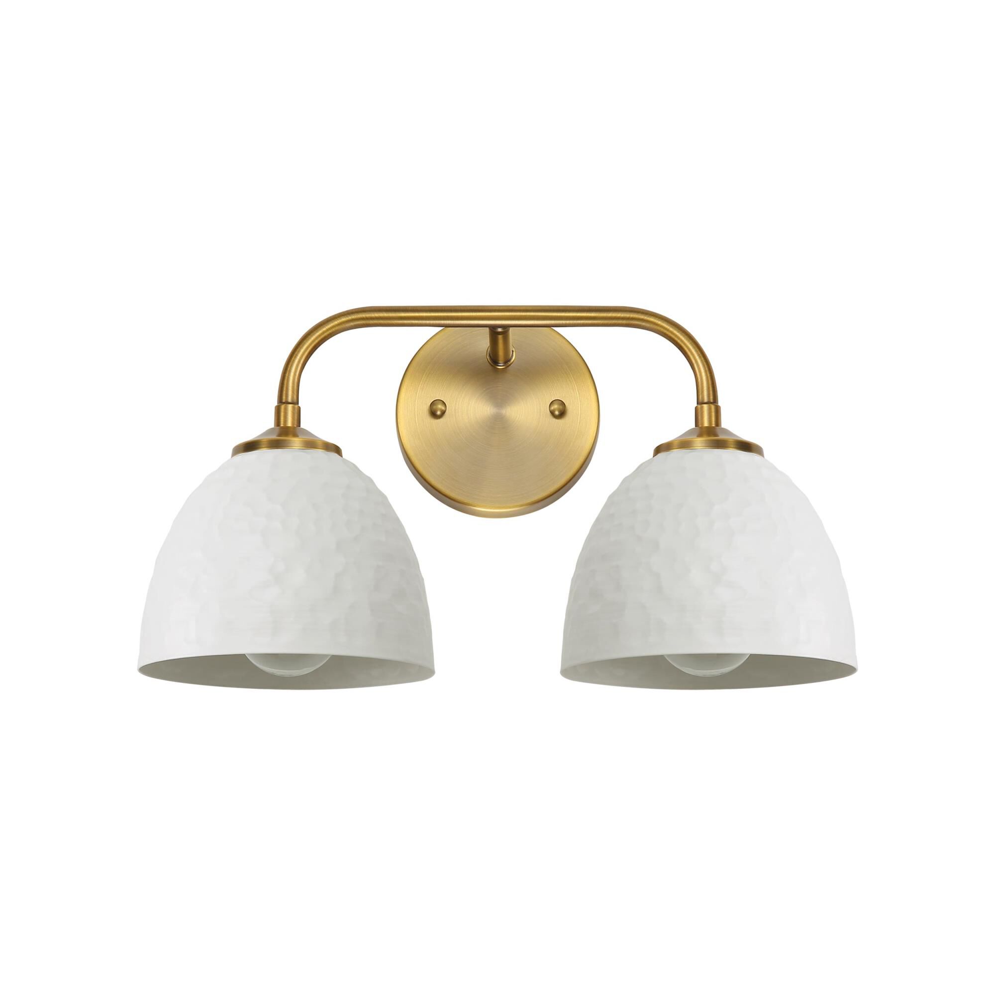 Shown in Modern Brass finish and Matte White shade