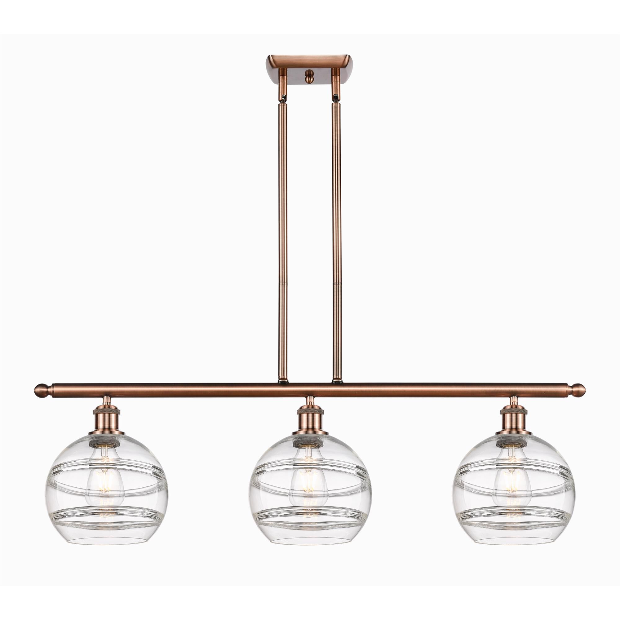 Shown in Antique Copper finish and Clear glass