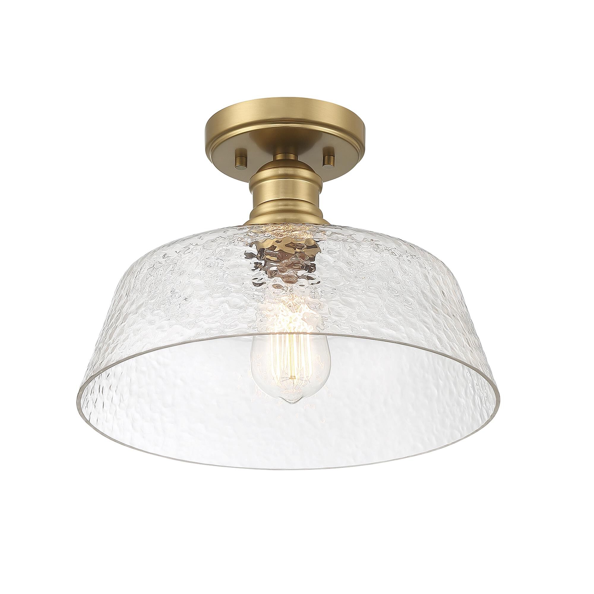 Shown in Natural Brass finish and Vintage glass