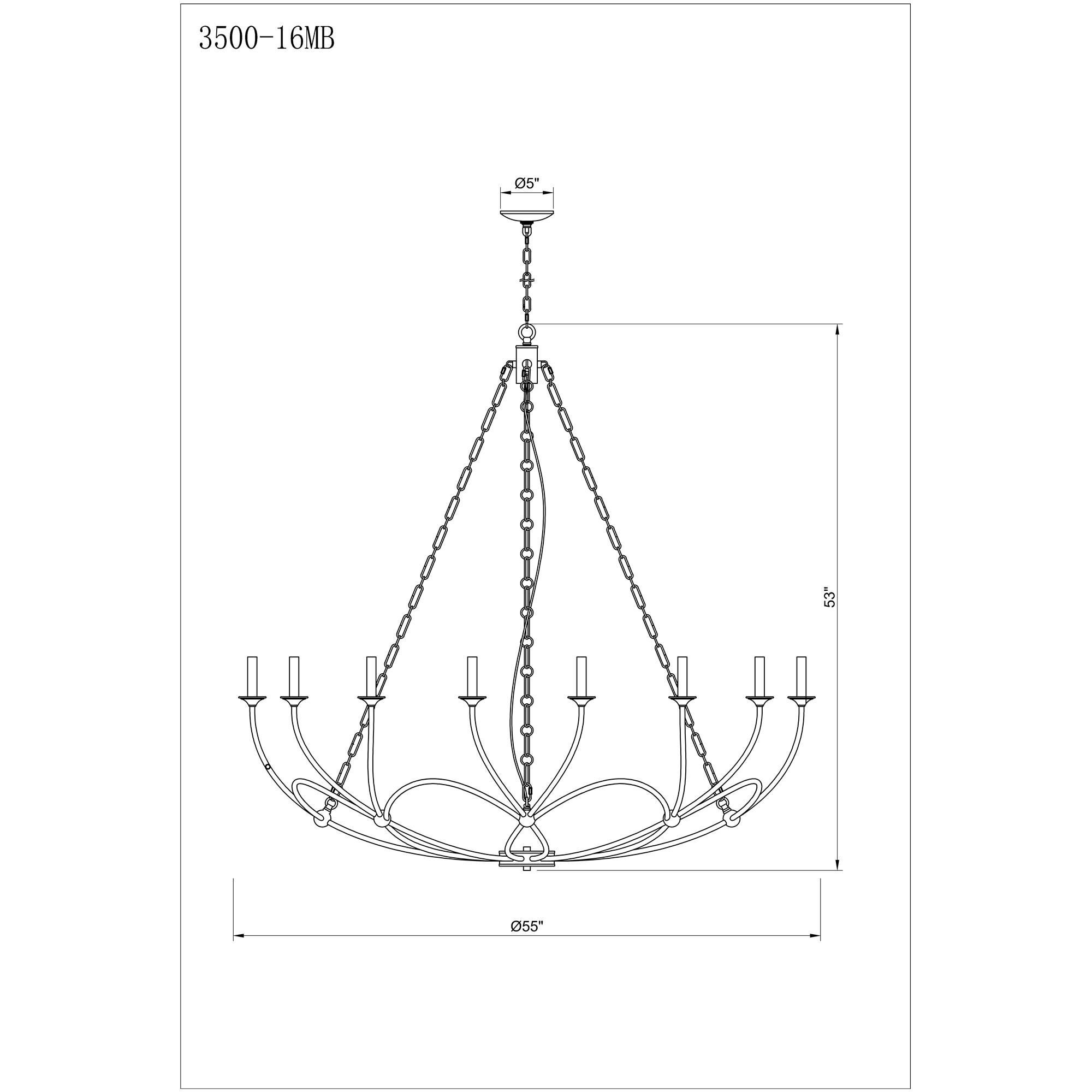 Arabella 55 Inch 16 Light Chandelier by Z-Lite