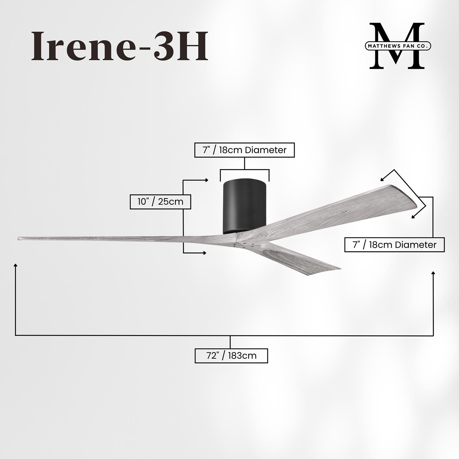 Irene 72 Inch Flush Mount Fan by Matthews Fan Company