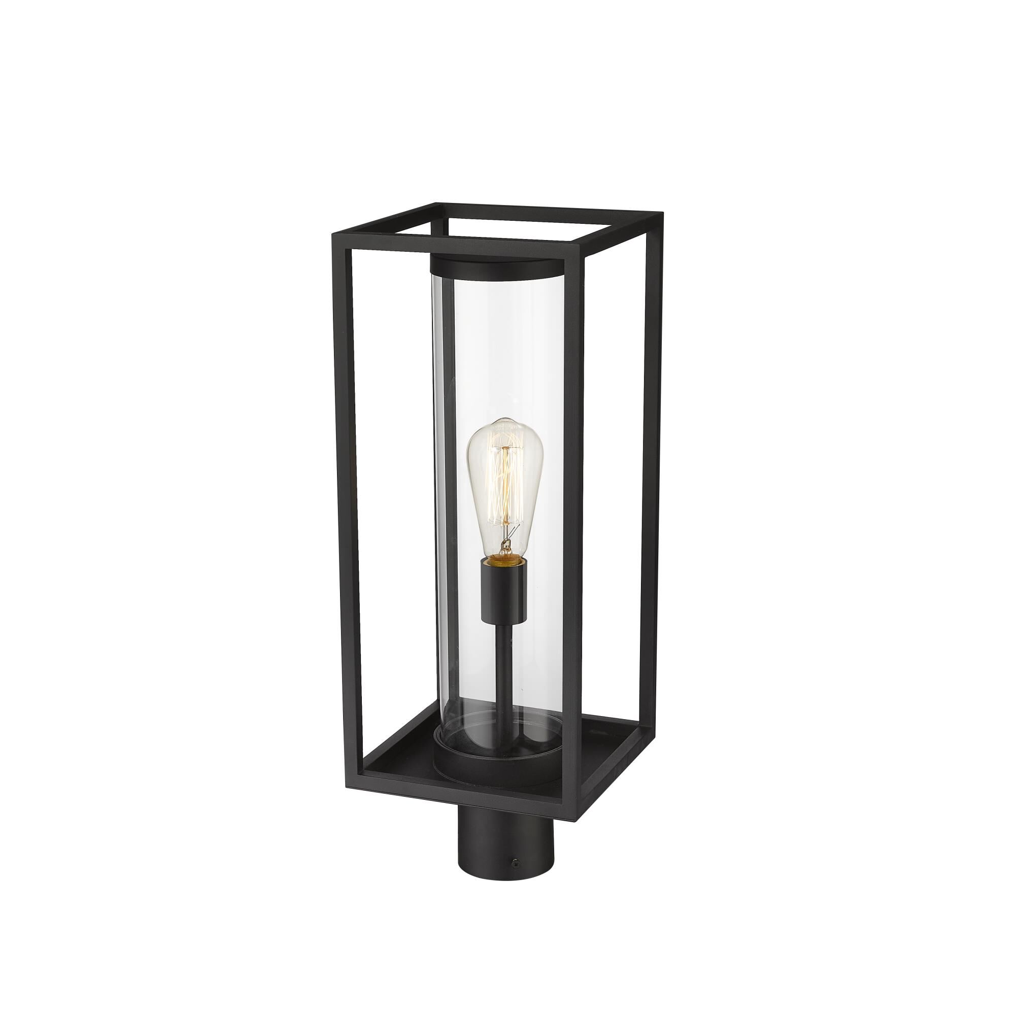 Shown in Black finish and Glass shade