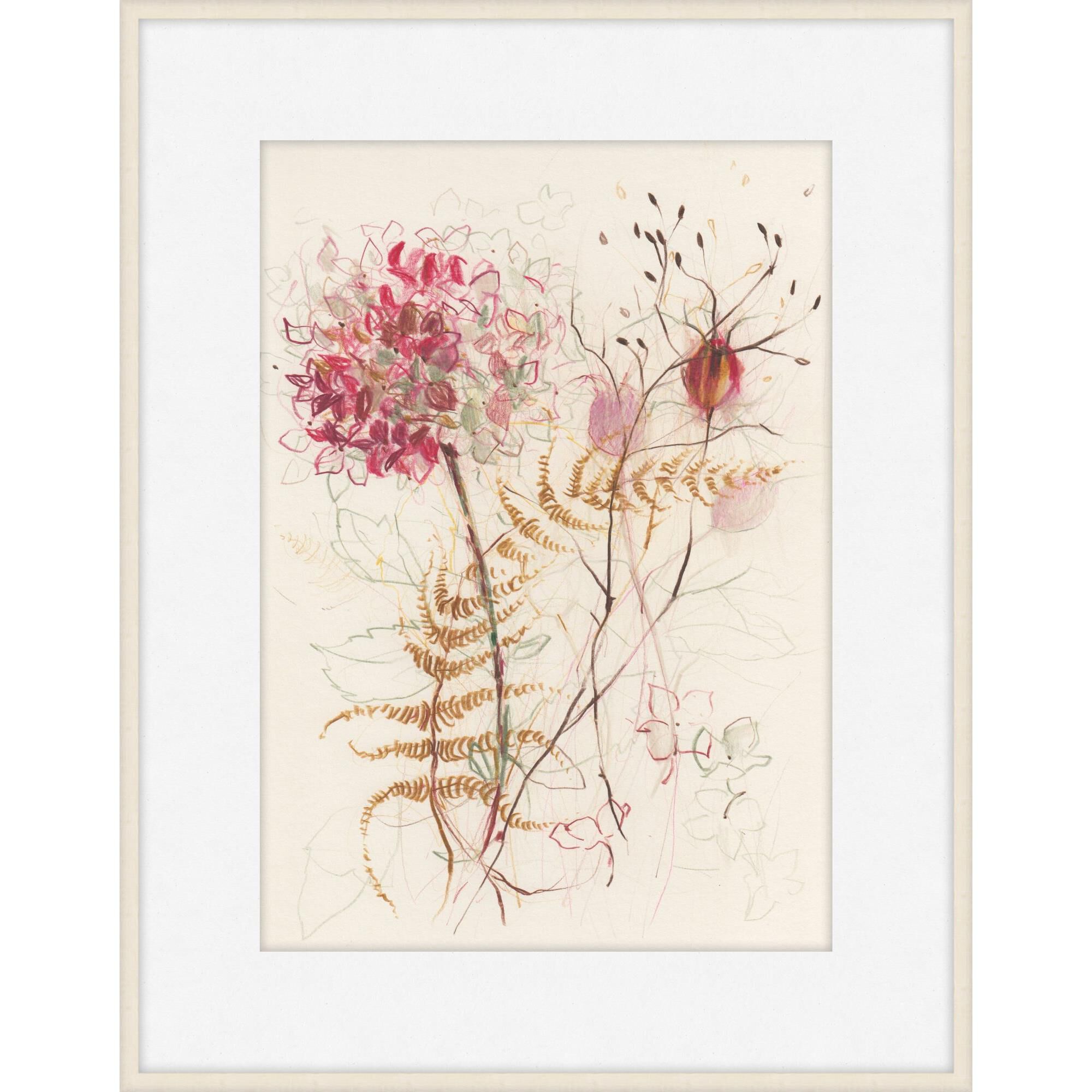 Claudia Lowry Hydrangea And Fern Print by LEVEL57