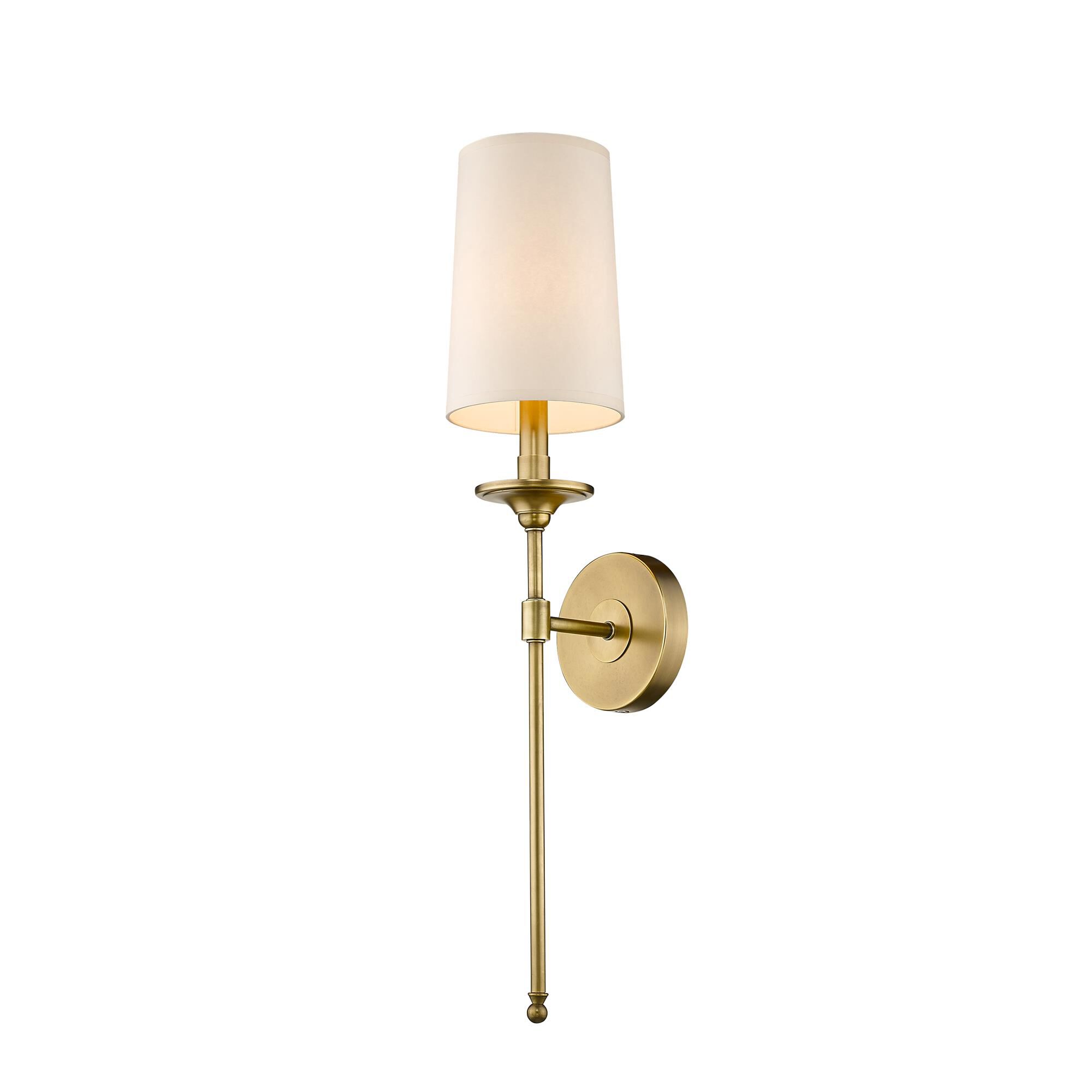 Shown in Rubbed Brass finish and Parchment Paper glass and Parchment Paper shade