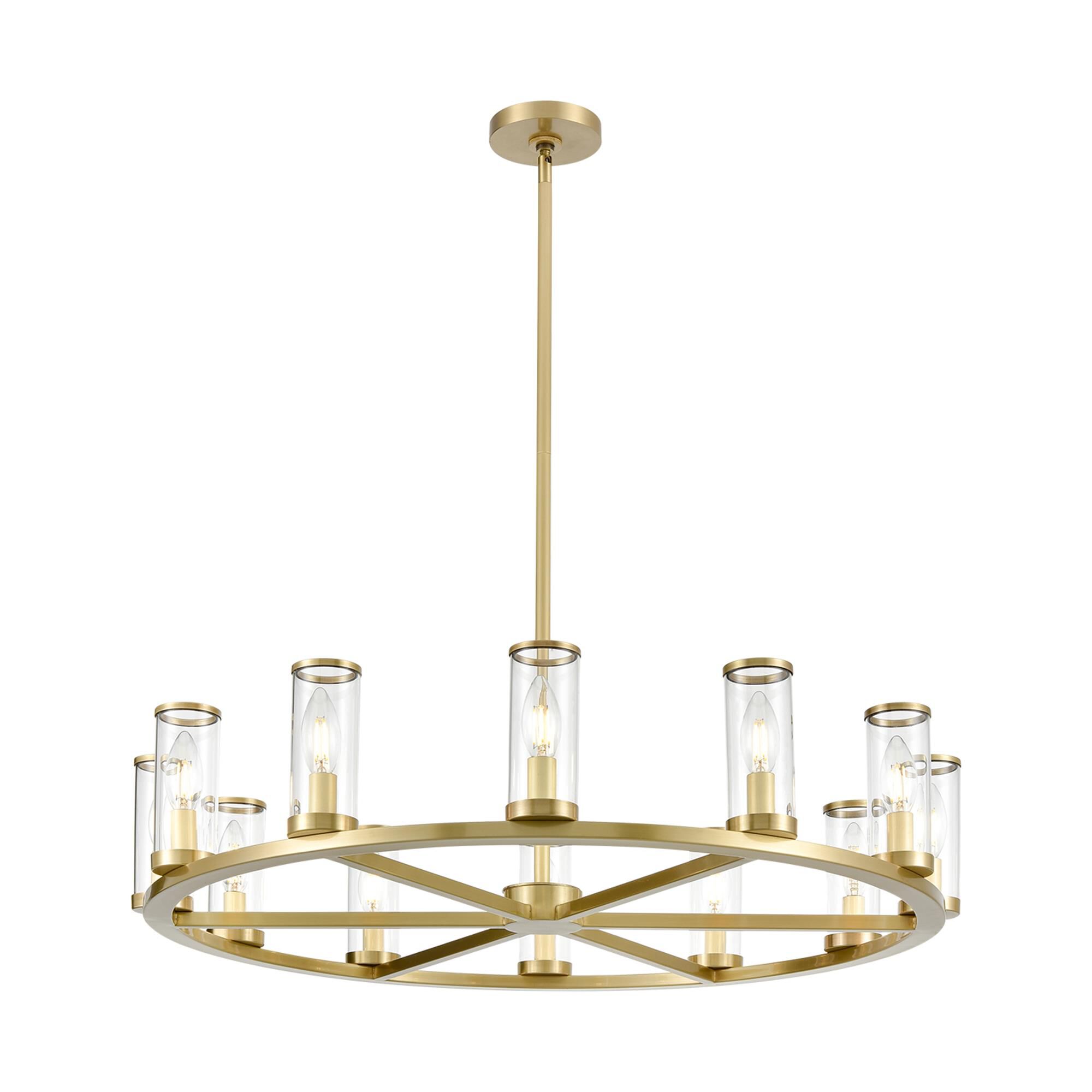 Shown in Brass finish and 0.0 crystal and Clear glass and 0.0 shade