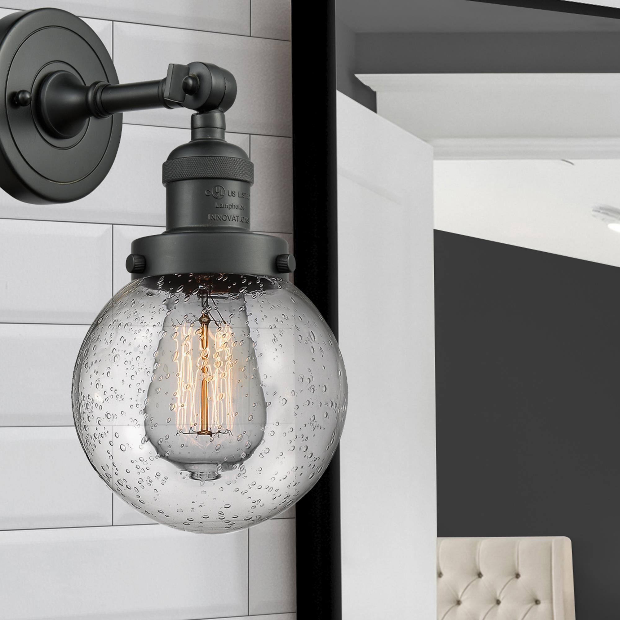 Shown in Matte Black finish and Seedy glass and No Accent accent