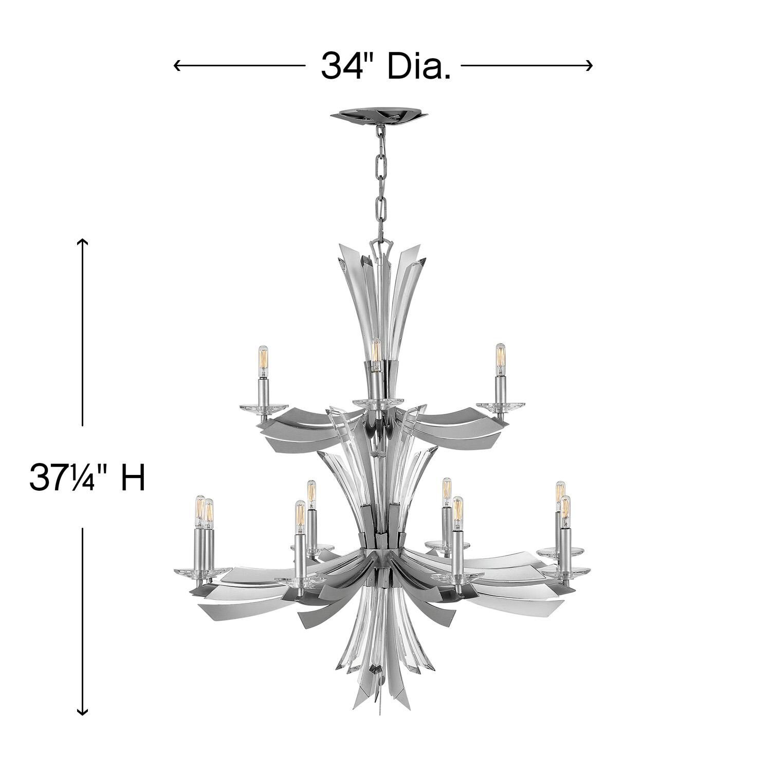 Vida 34 Inch 12 Light Chandelier by Fredrick Ramond