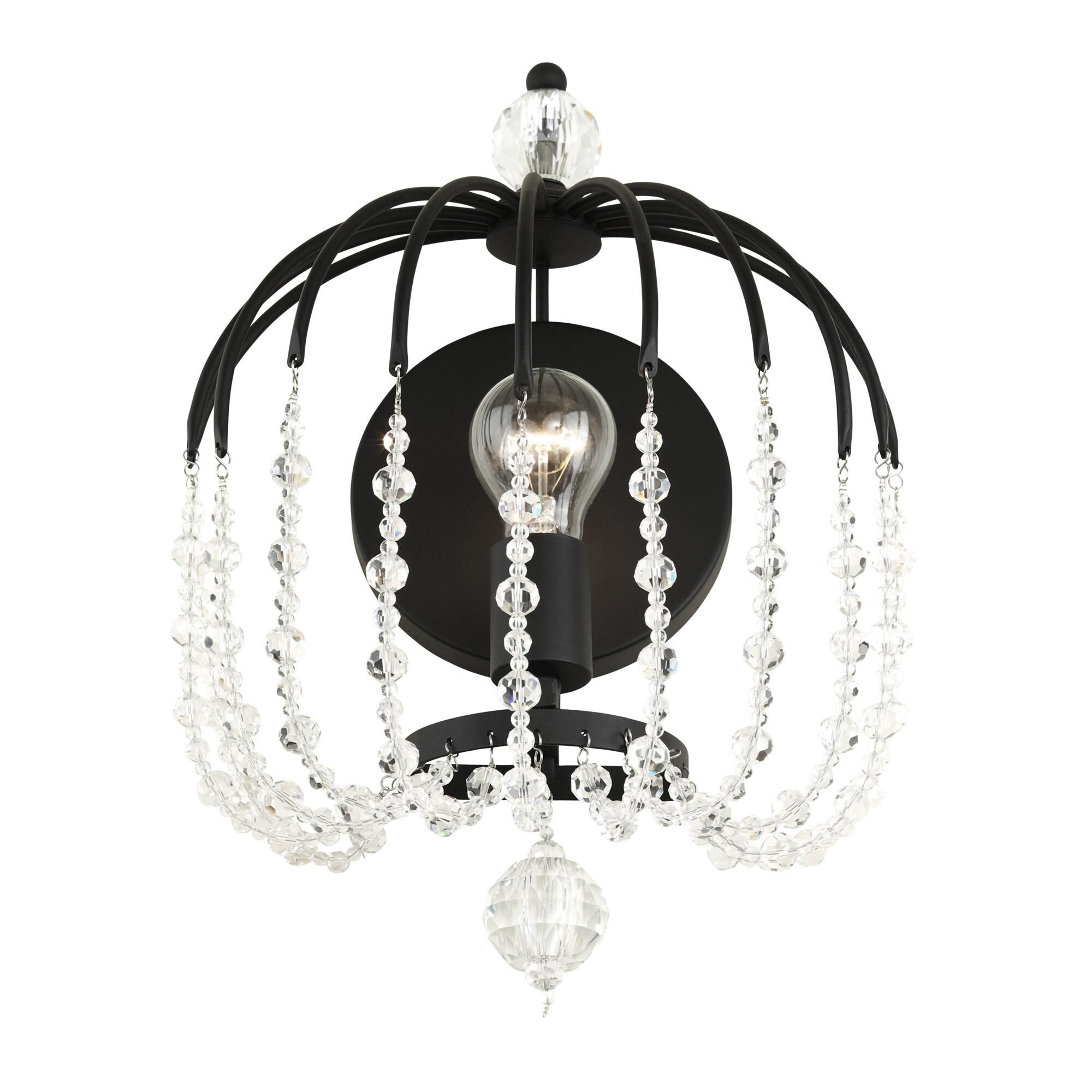Shown in Matte Black finish and Crystals glass