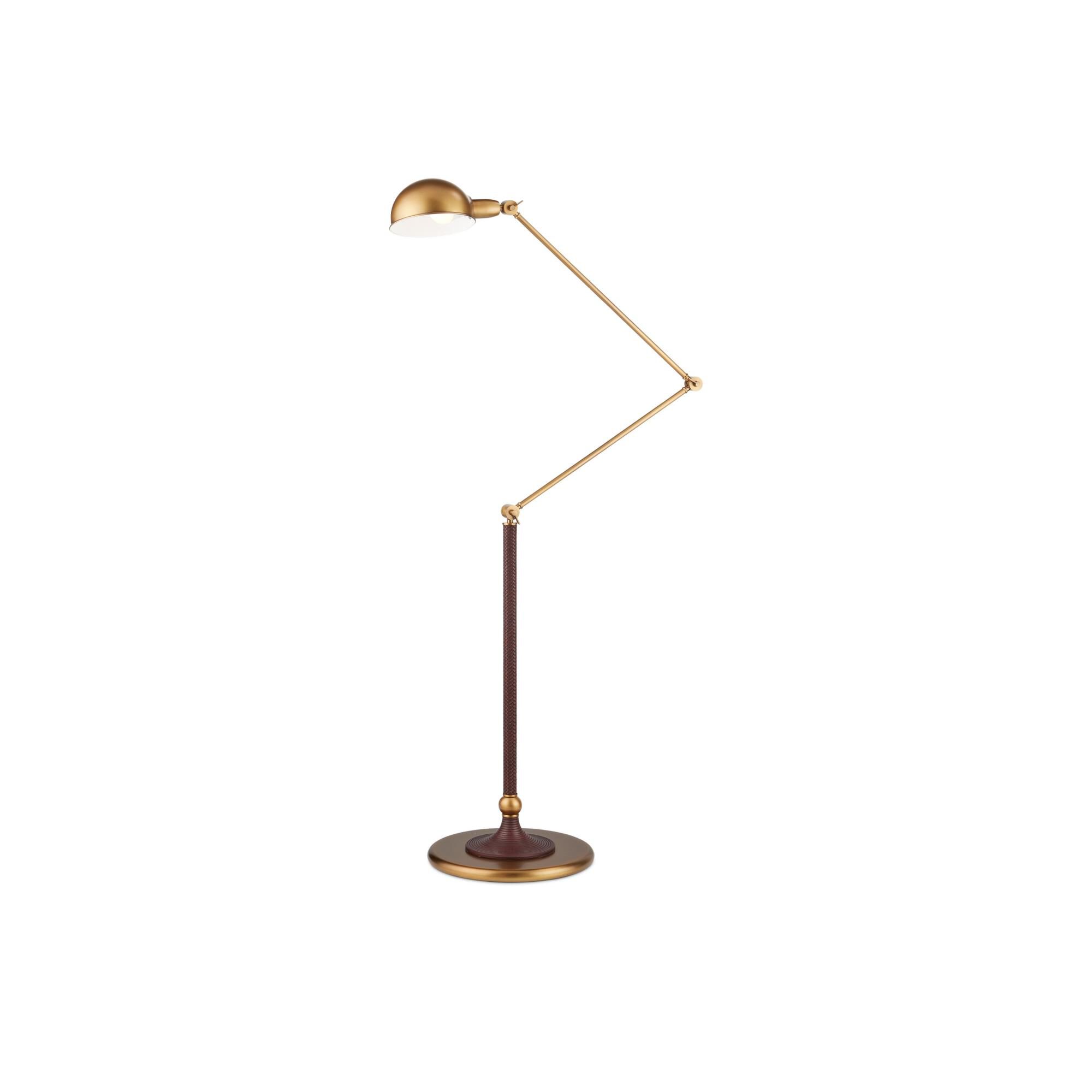 Shown in Antique Brass, Brownish Red finish and Antique Brass and Glossy White Metal shade
