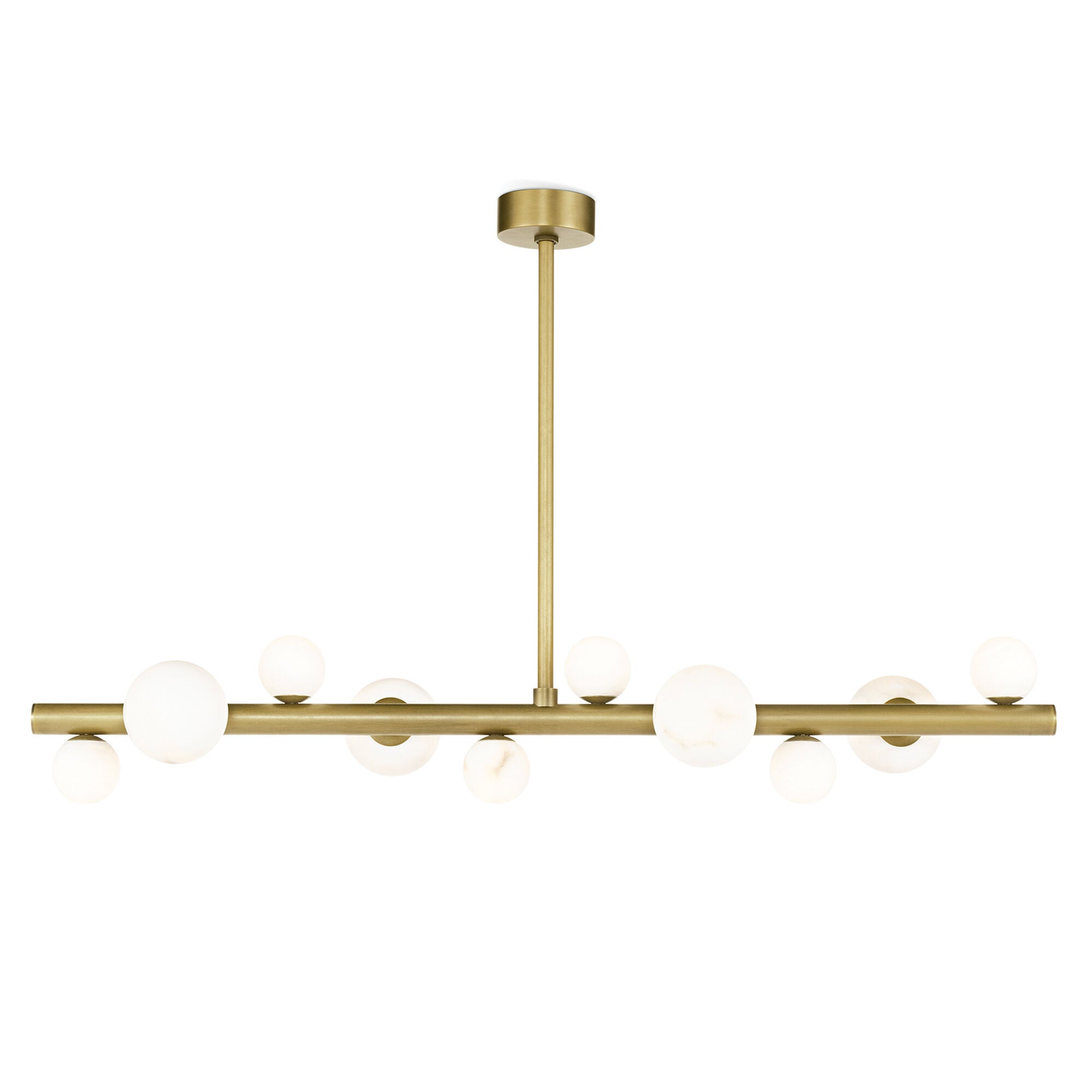 Shown in Natural Brass finish and - None - shade