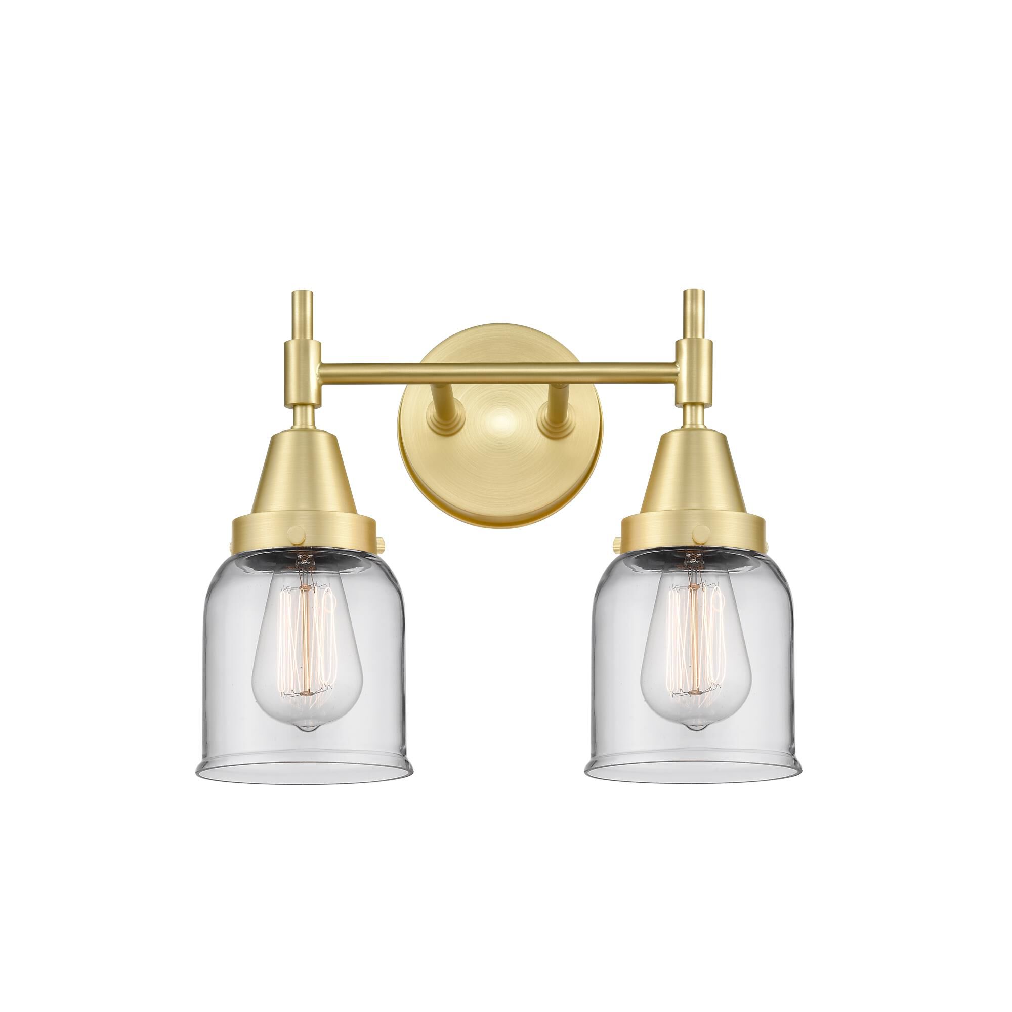 Shown in Satin Brass finish and Clear Large Cone glass