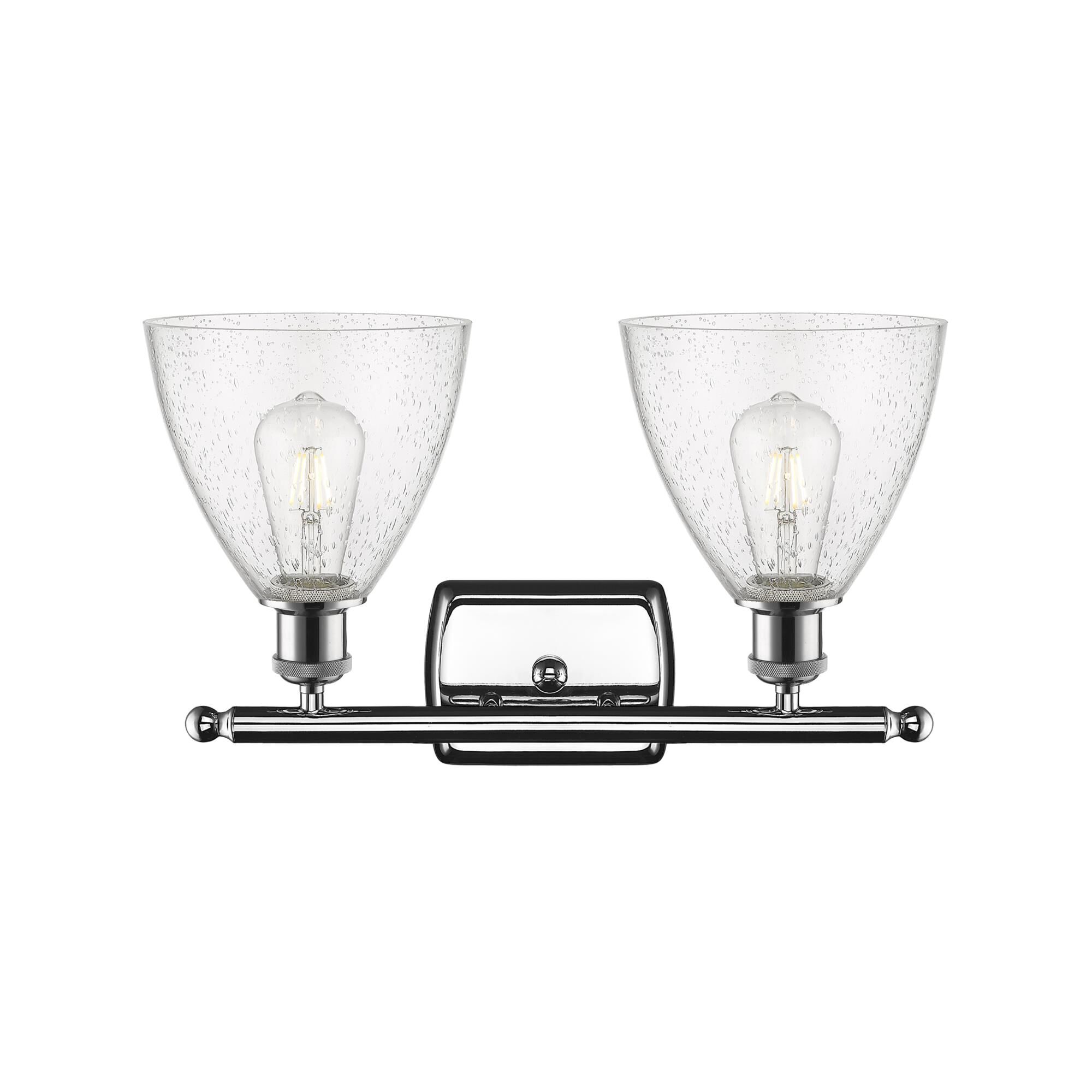 Shown in Polished Chrome finish and Seedy Ballston Dome glass and No Shade shade