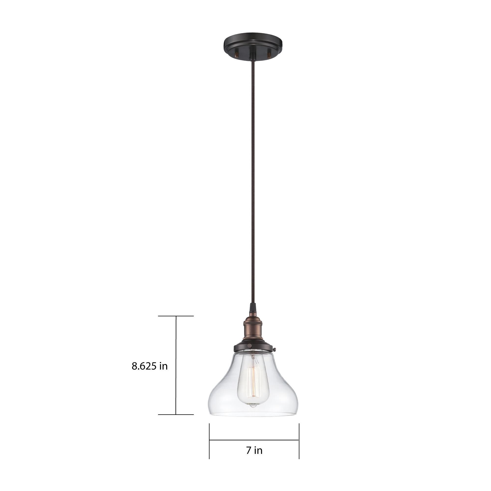 Shown in Rustic Bronze finish and Clear glass