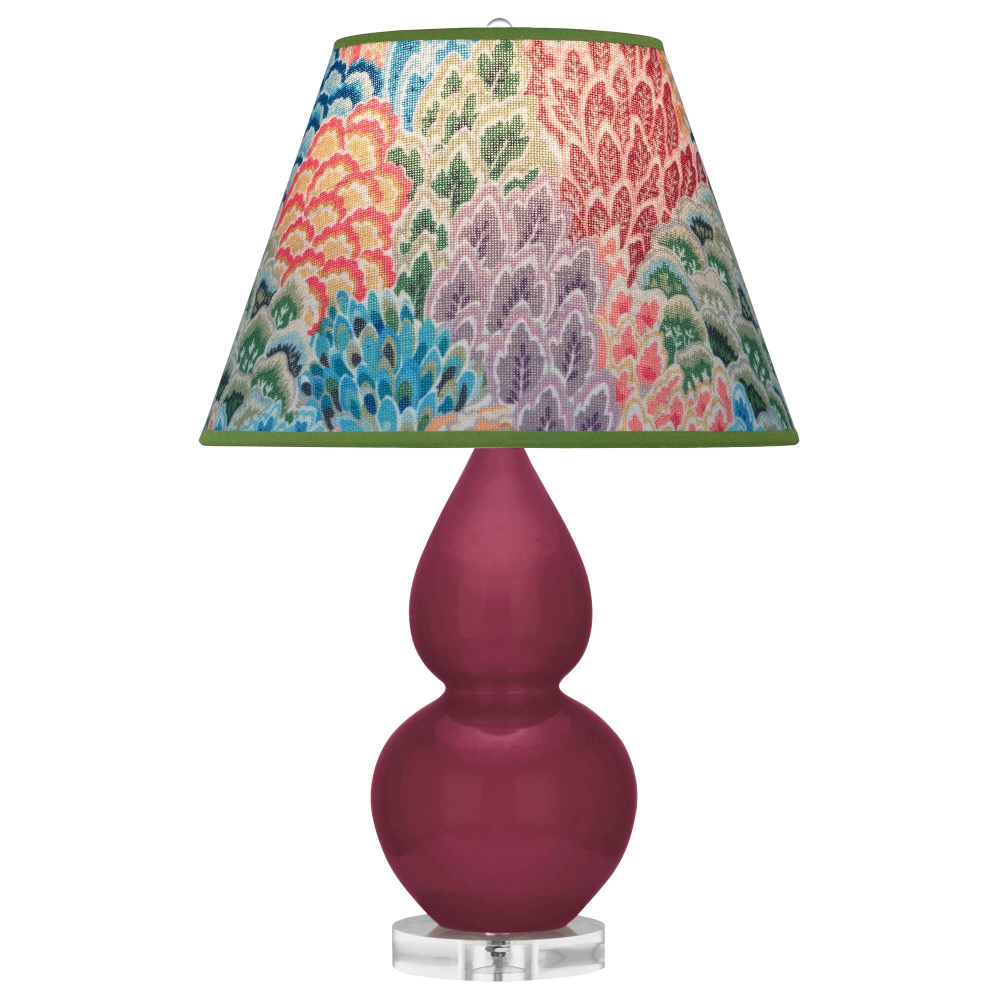 Shown in Sugar Plum finish and Spring Floral shade and Lucite accent