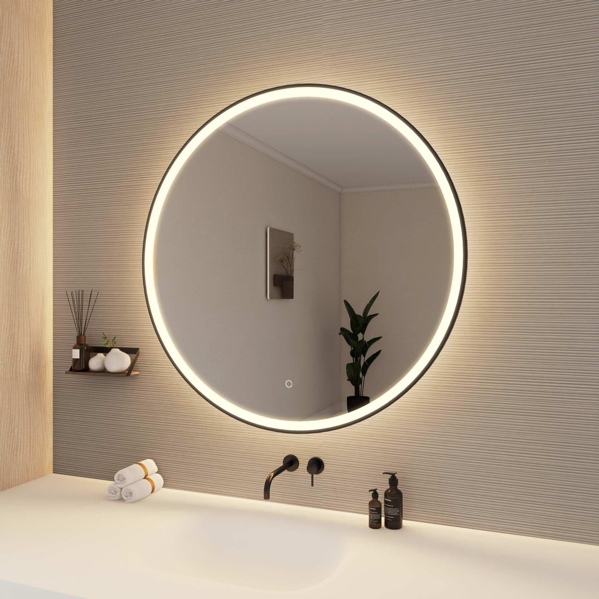 Harmoni 39 Inch Round LED Lighted Mirror by Elegant Decor