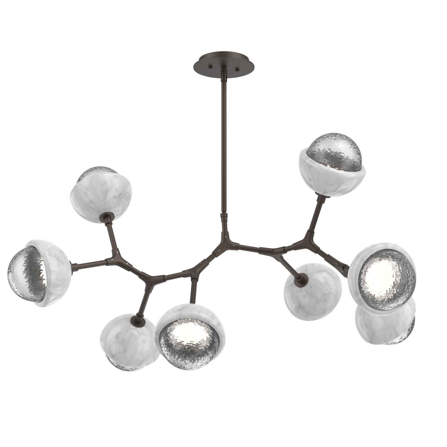 Shown in Flat Bronze finish and Clear glass and White Marble accent