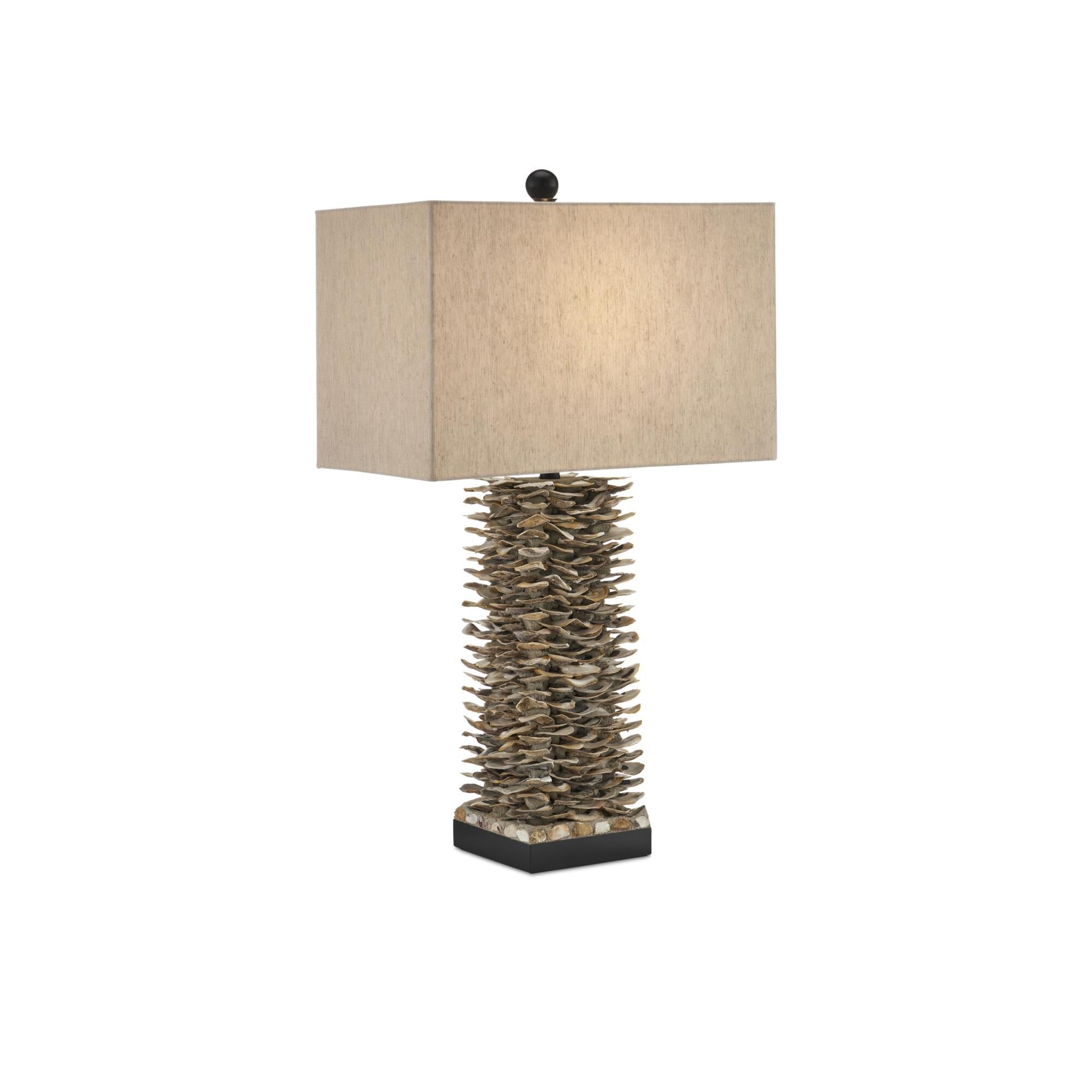 Shown in Natural-Satin Black finish and Oatmeal Linen shade