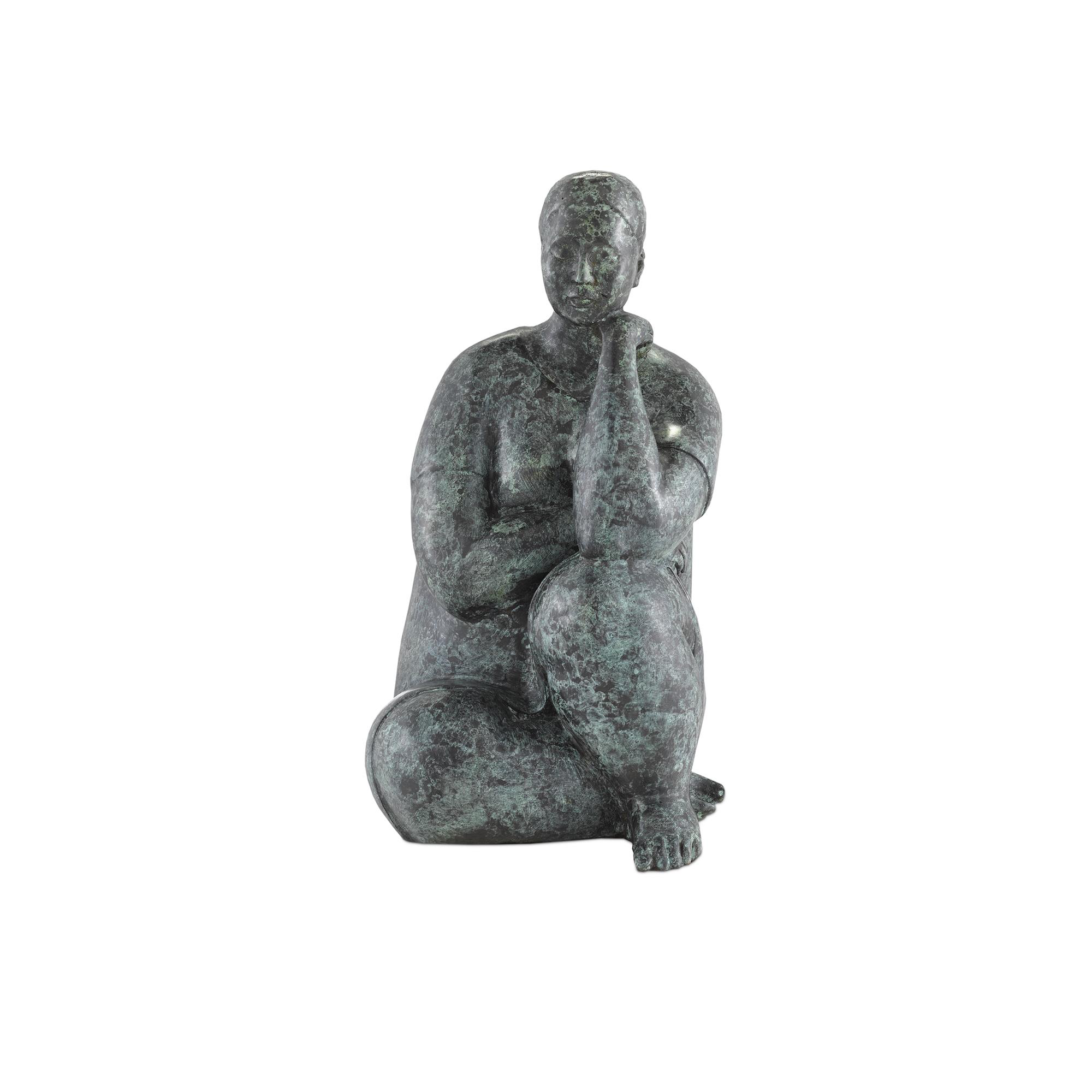Lady Meditating Figurine,