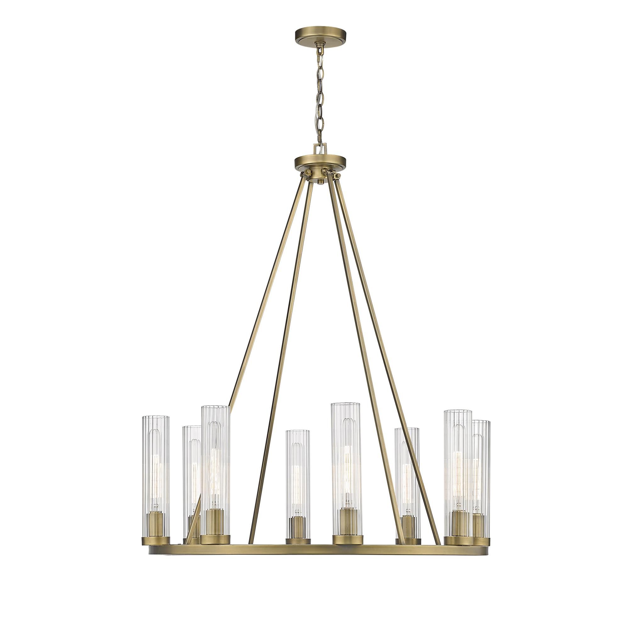Shown in Rubbed Brass finish and Glass shade