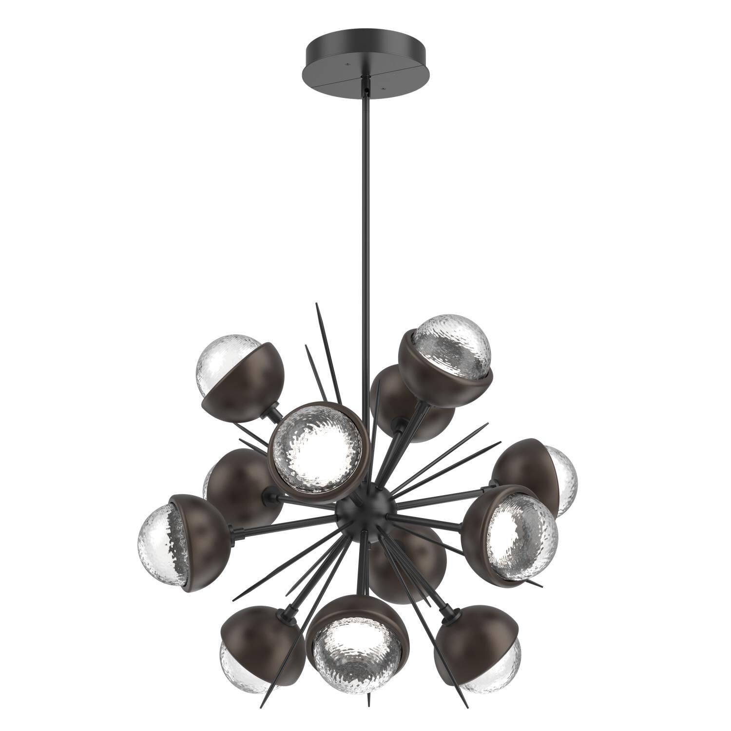 Shown in Matte Black finish and Clear glass and Flat Bronze accent