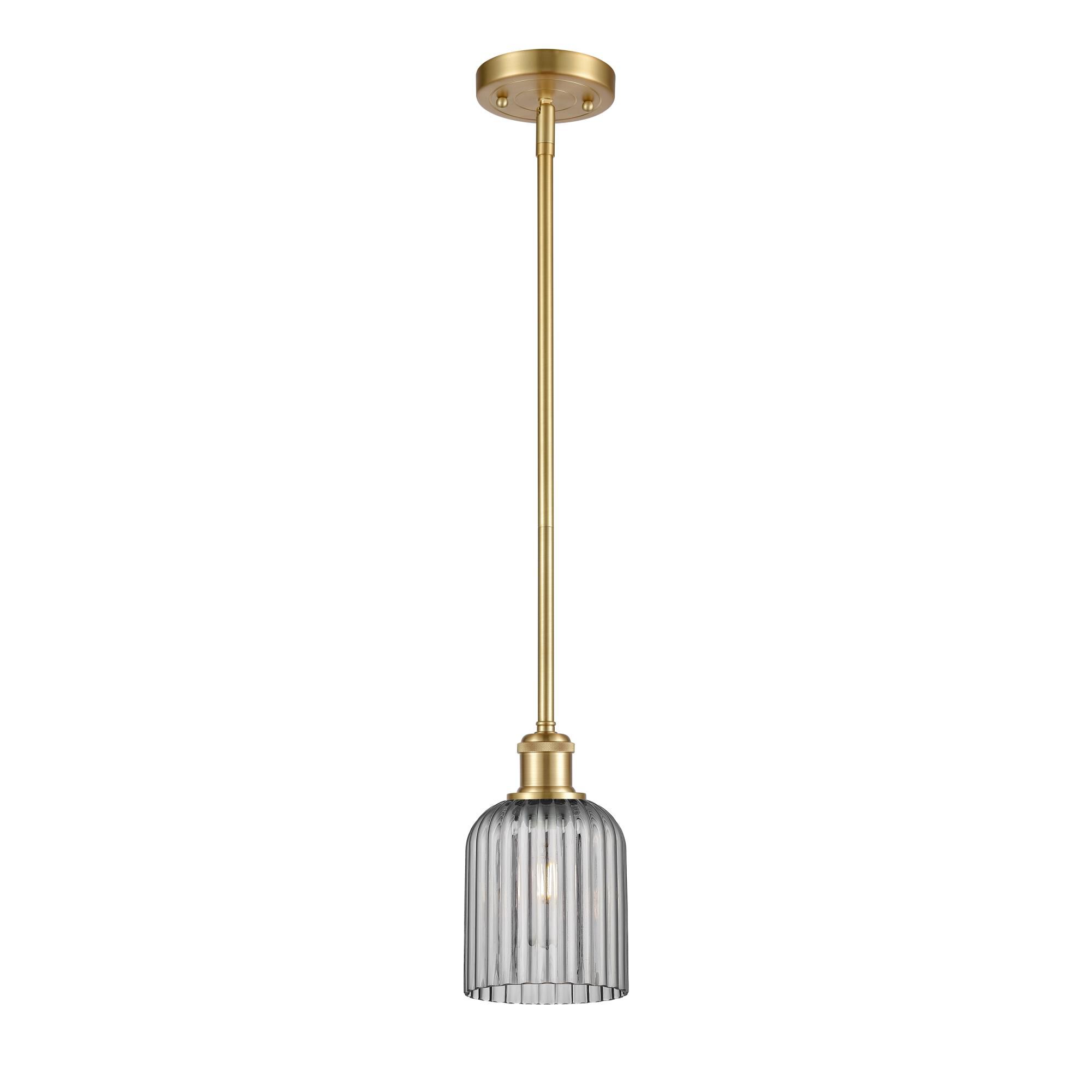 Shown in Satin Gold finish and Light Smoke shade