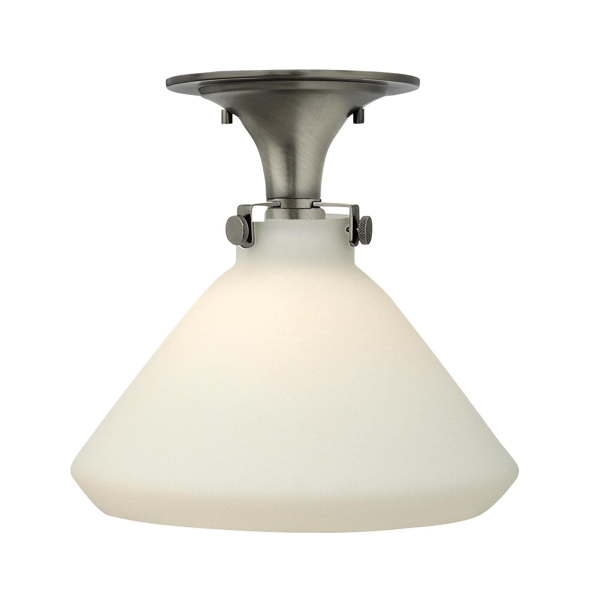 Shown in Antique Nickel finish and Etched Opal glass