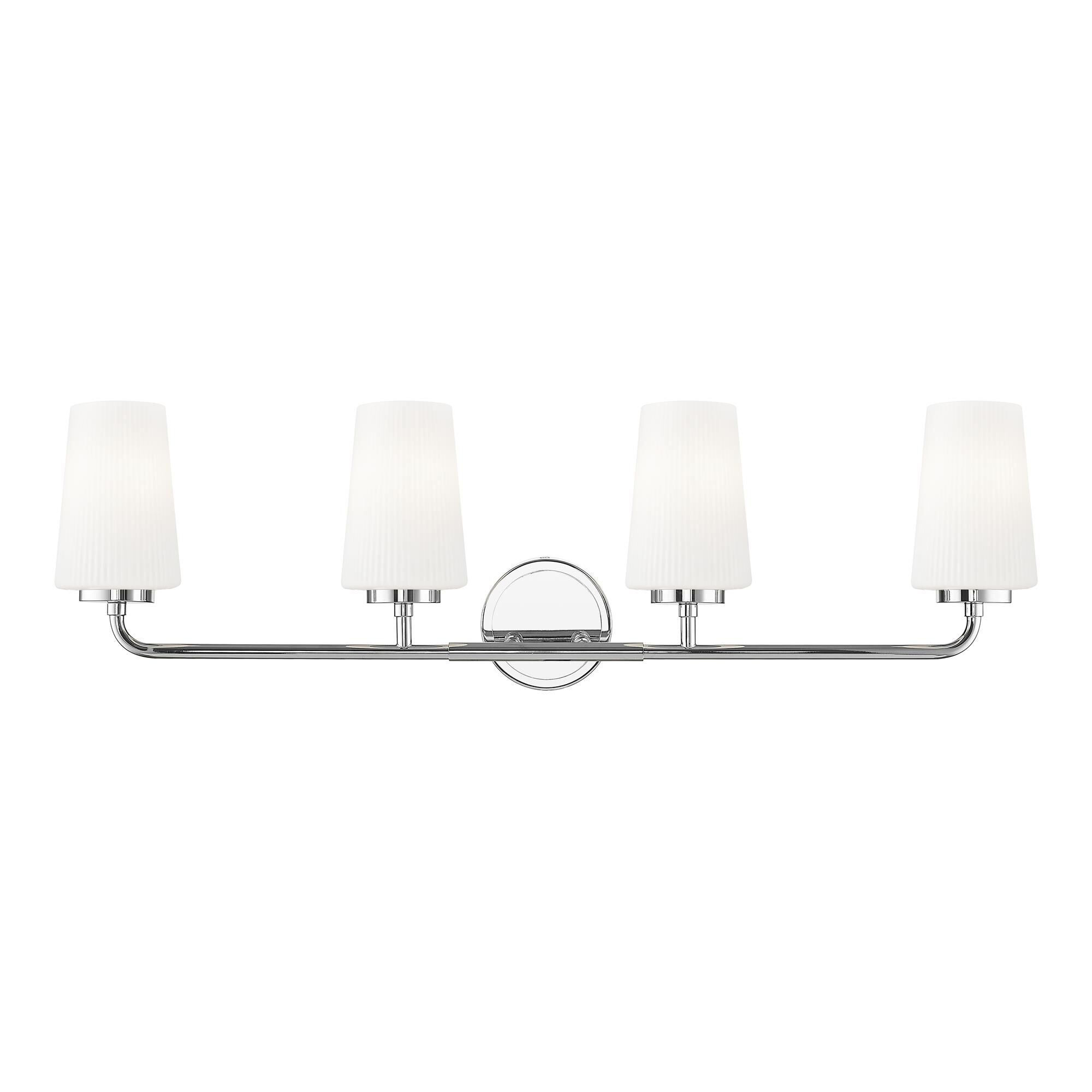 Shown in Chrome finish and Matte Opal glass and Matte Opal shade