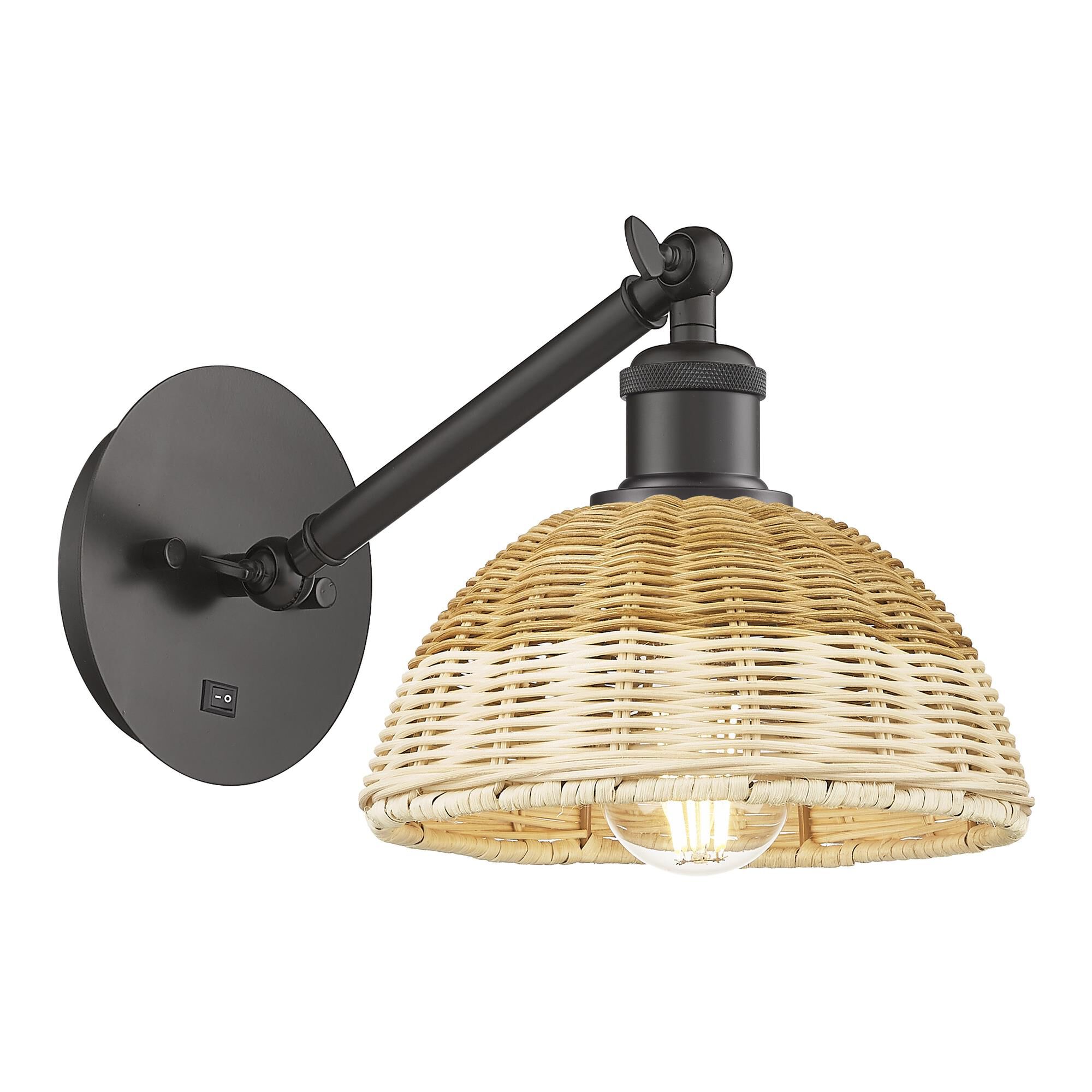 Shown in Oil Rubbed Bronze finish and Natural shade
