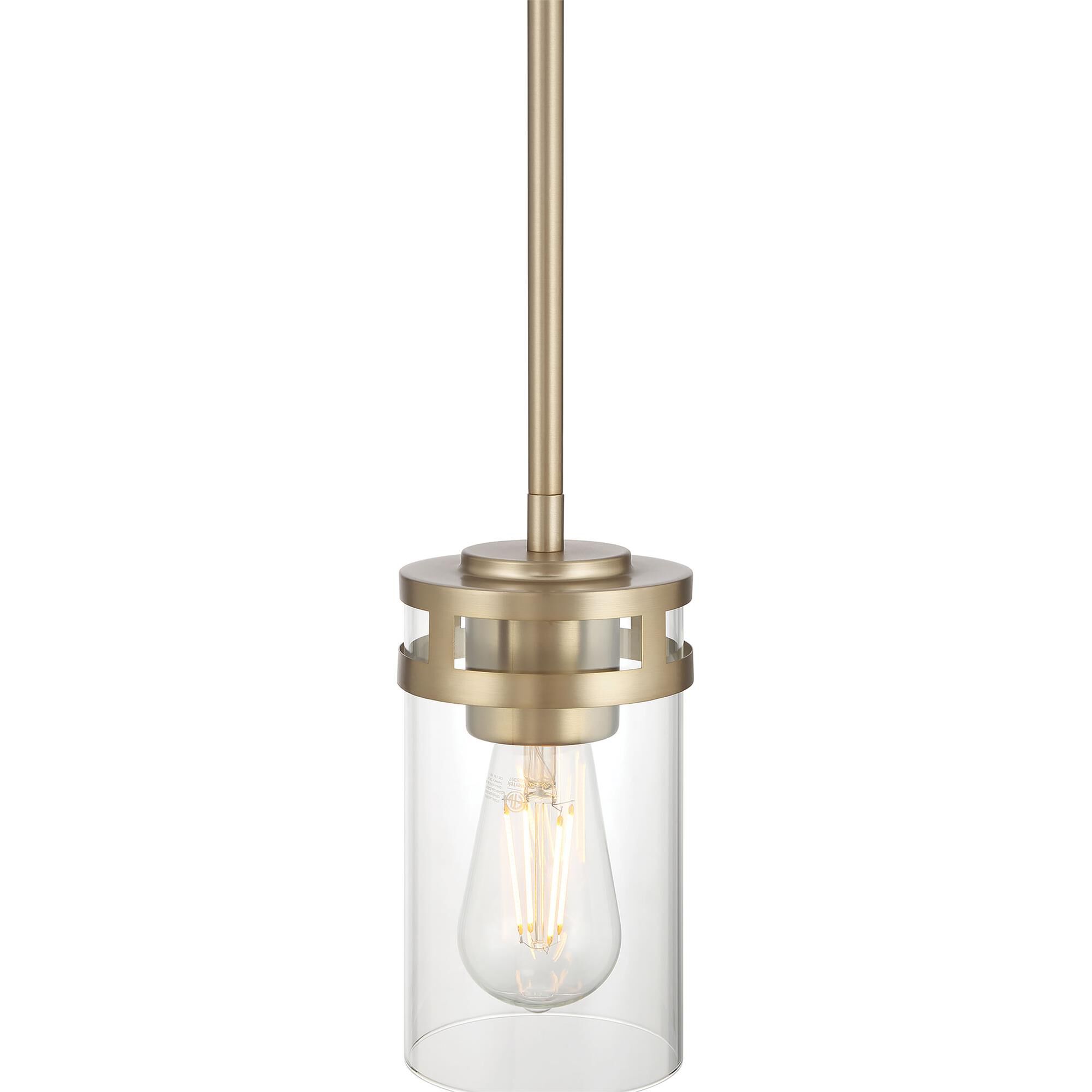 Shown in Modern Gold finish and Clear glass