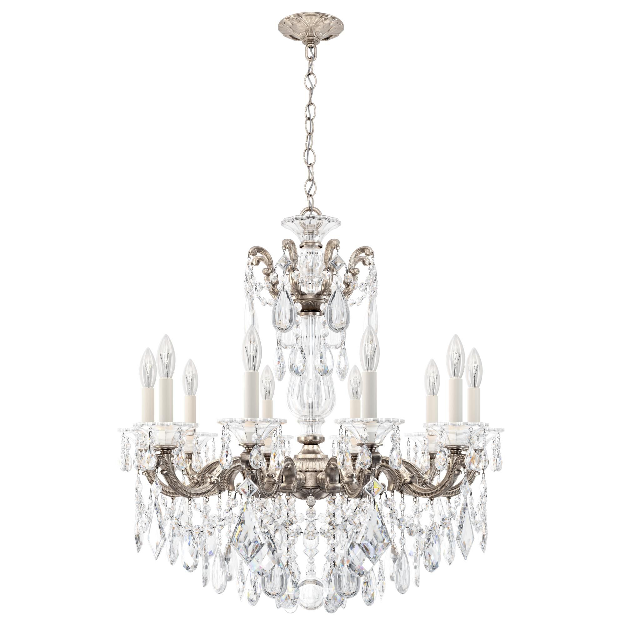 Shown in Antique Silver finish and Clear Heritage crystal