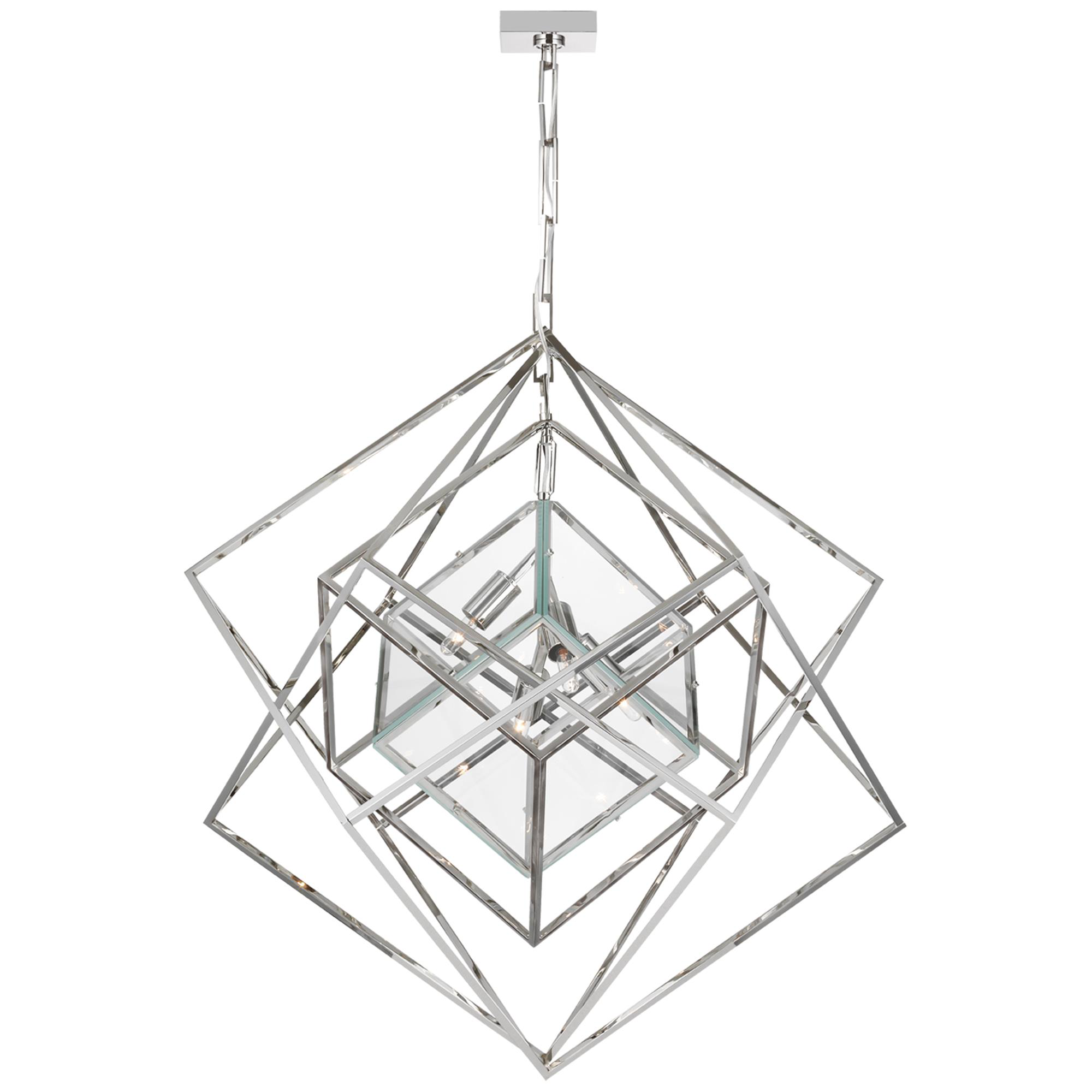 Shown in Polished Nickel finish and Clear glass