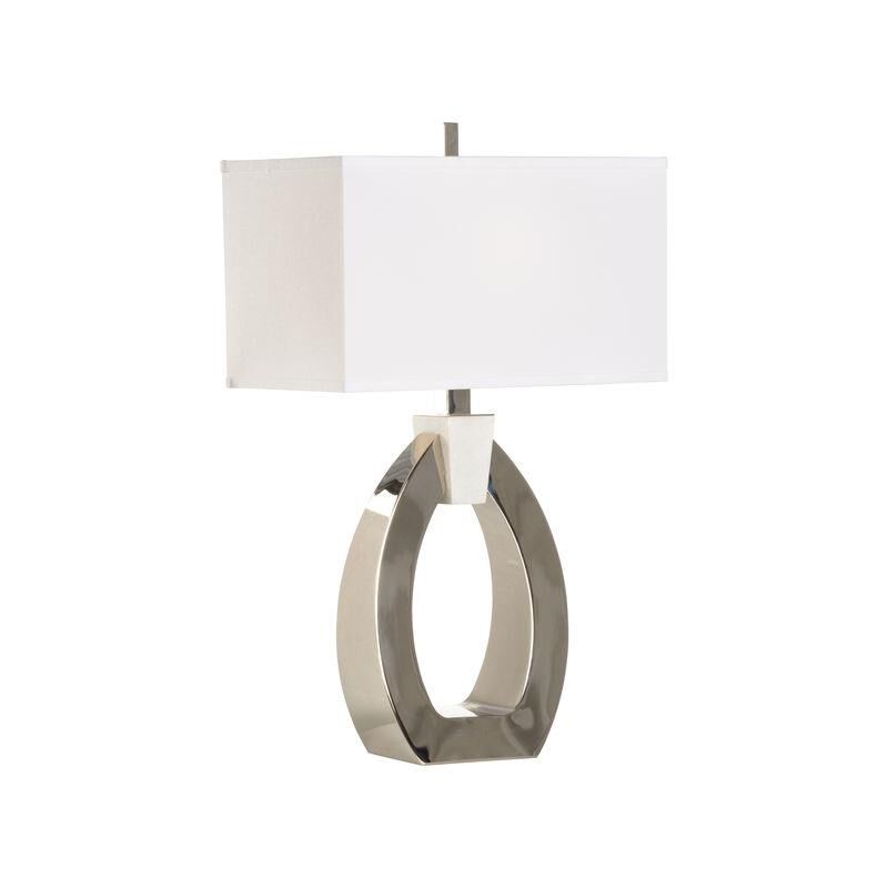 Shown in Silver finish and Linen shade