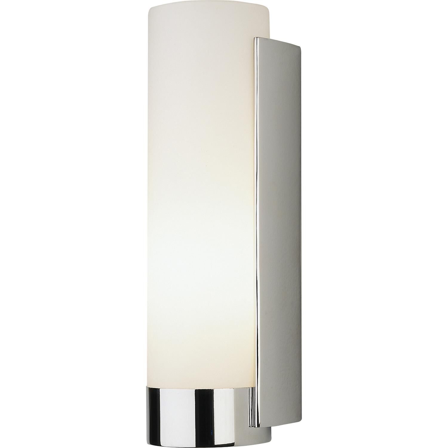 Shown in Polished Chrome finish and White Frosted glass and White Frosted Glass shade