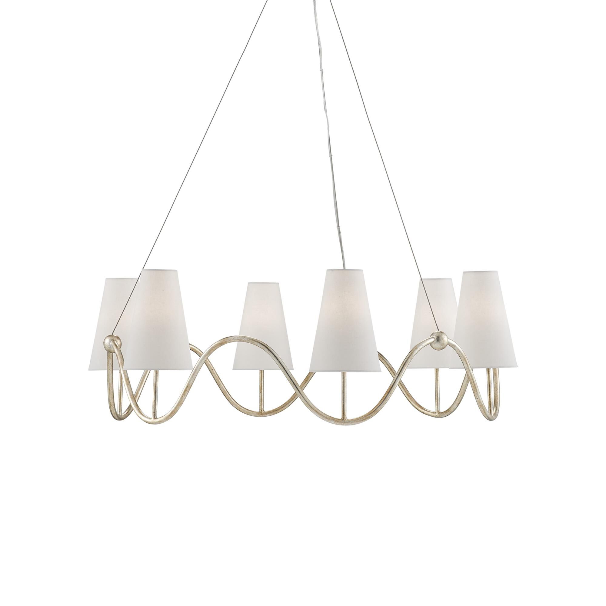 Shown in Silver Granello finish and Off White Linen (Included) shade